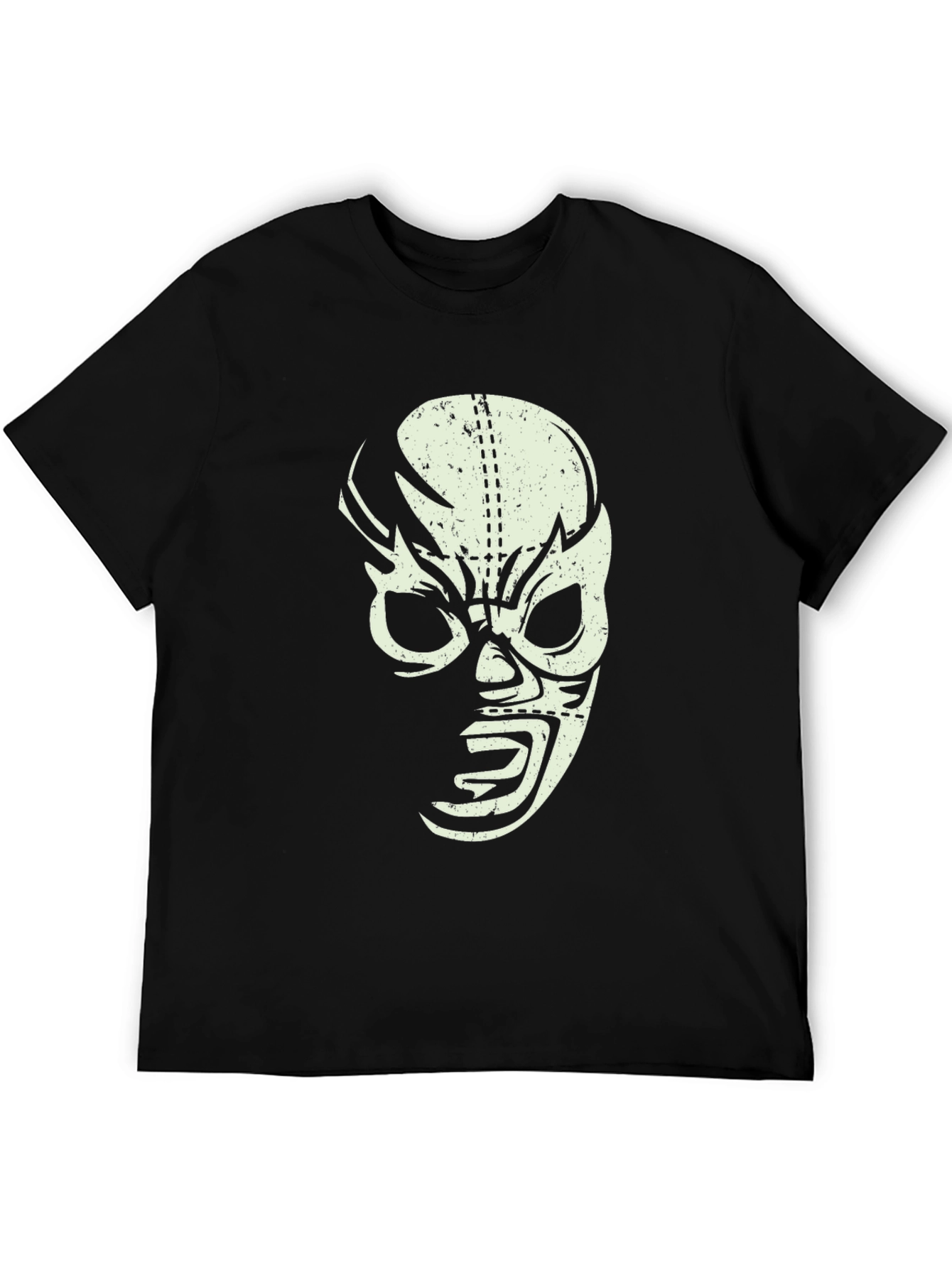 Black Lucha Libre Mask Graphic T-Shirt - Black view 5