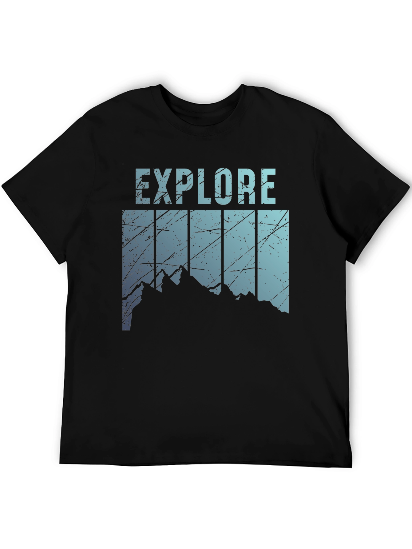 Black Explore Mountain Graphic Tee - Black view 5