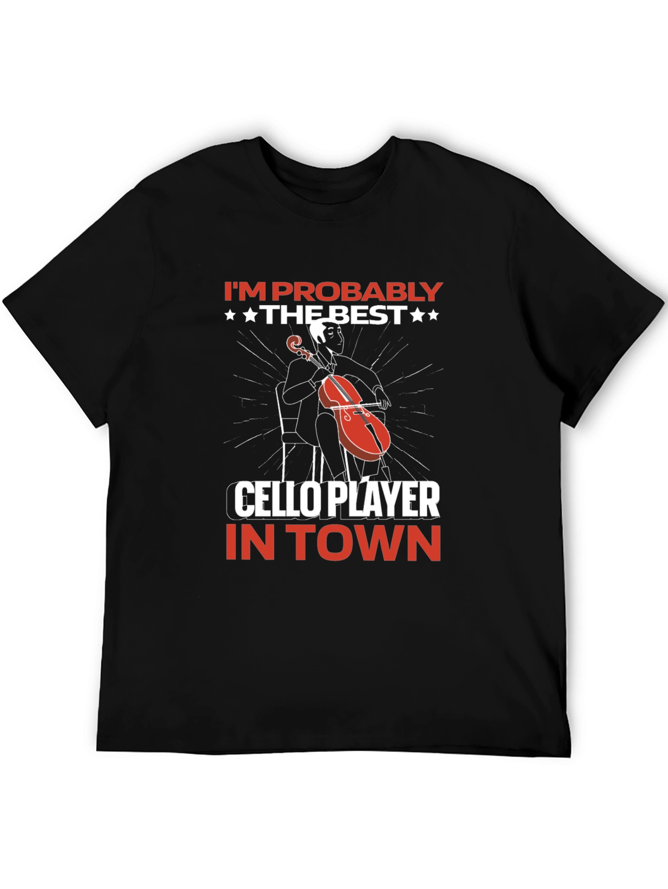 Black Best Cello Player T-Shirt: Music Lover Gift view 5