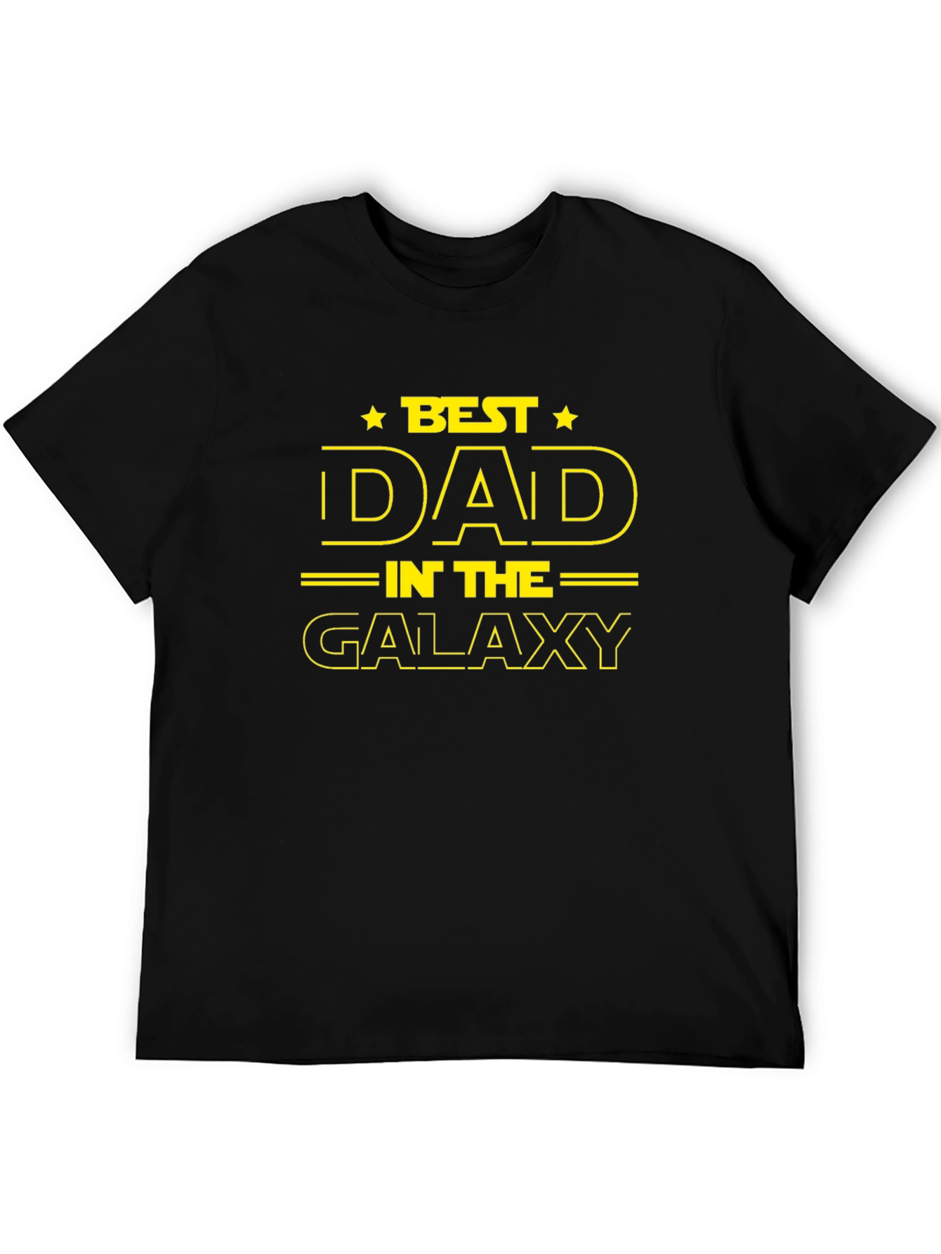 Black Best Dad in The Galaxy Black T-Shirt view 5
