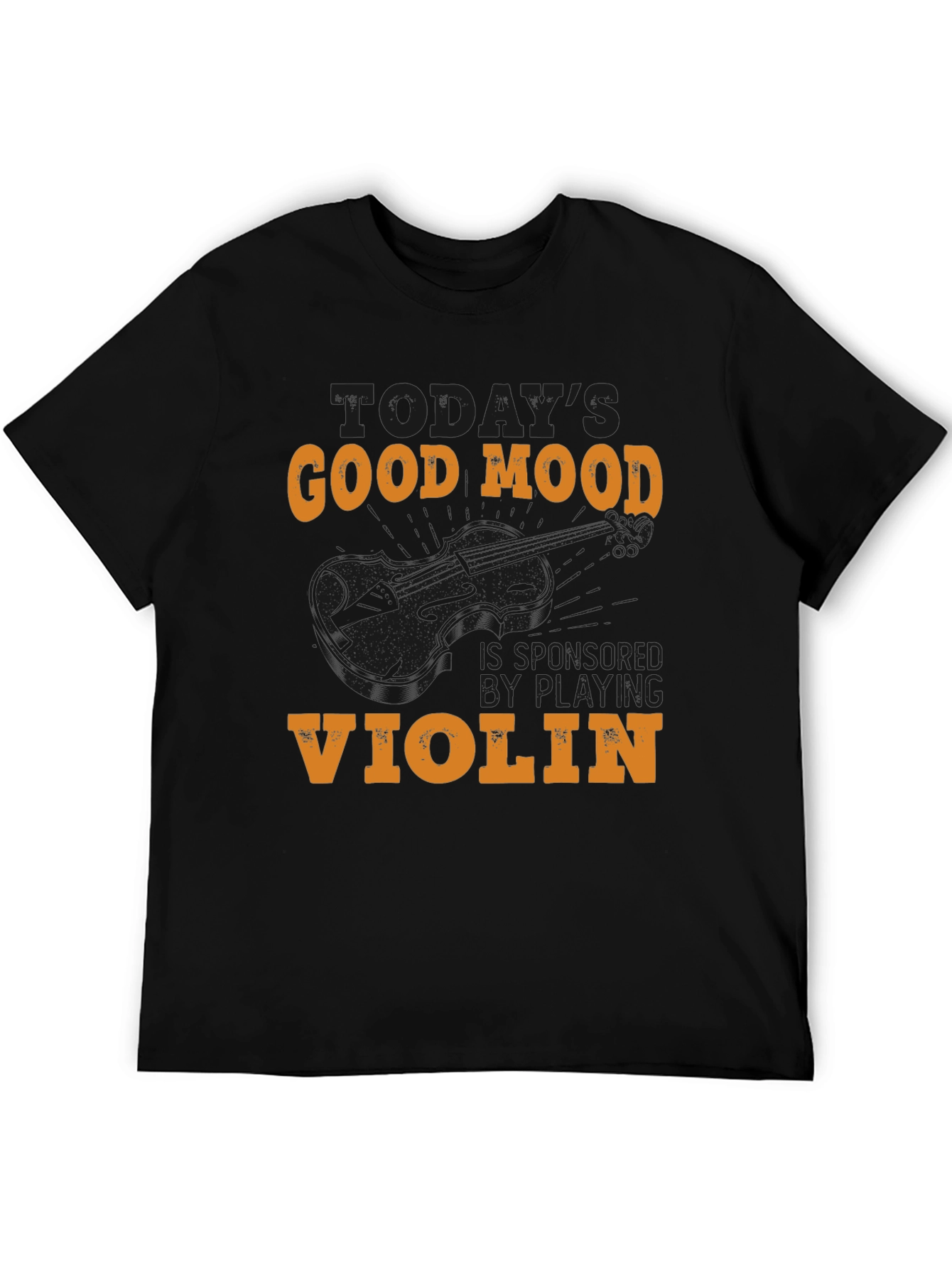 Black Good Mood Violin Graphic T-Shirt view 5