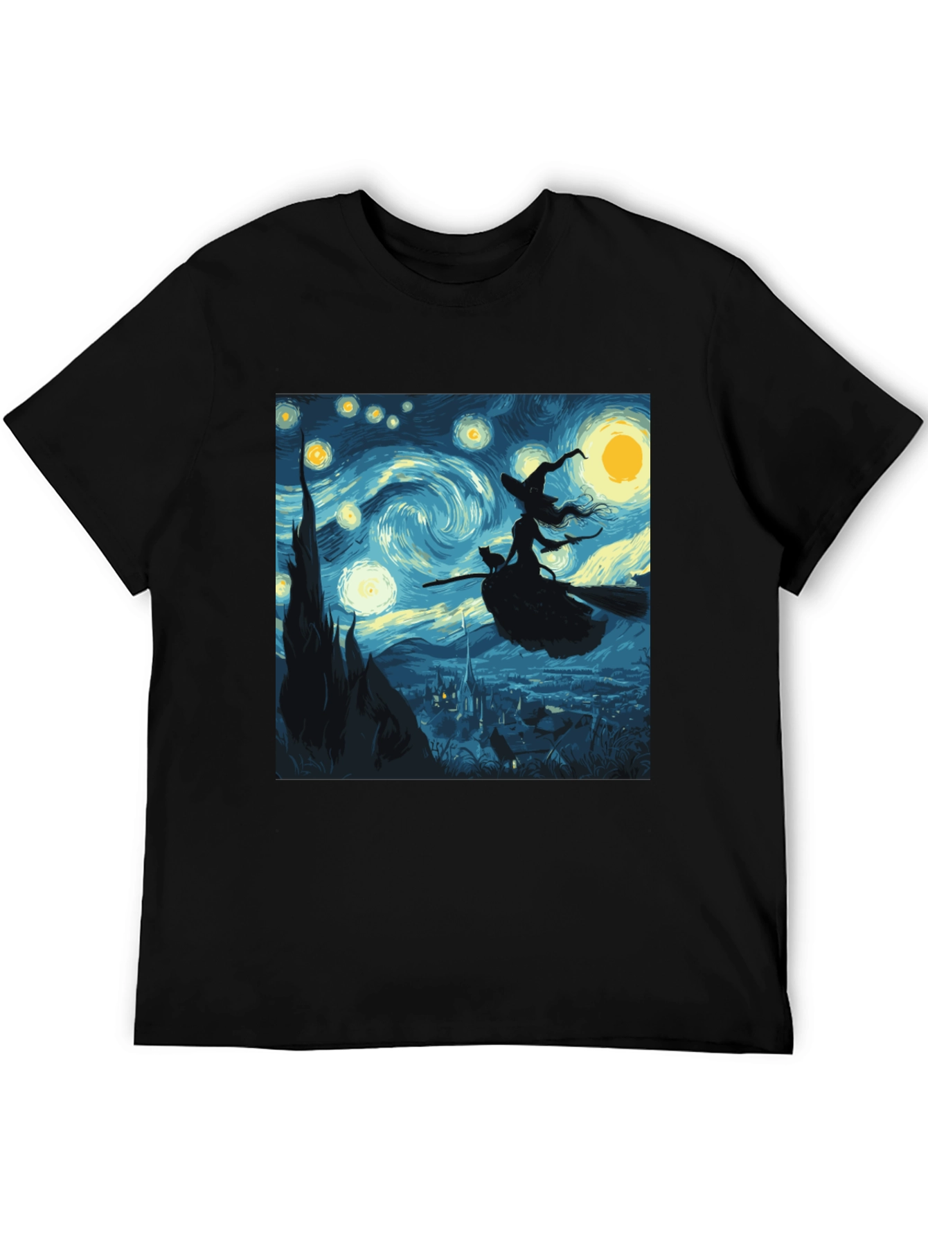 Black Starry Night Witch T-Shirt view 5