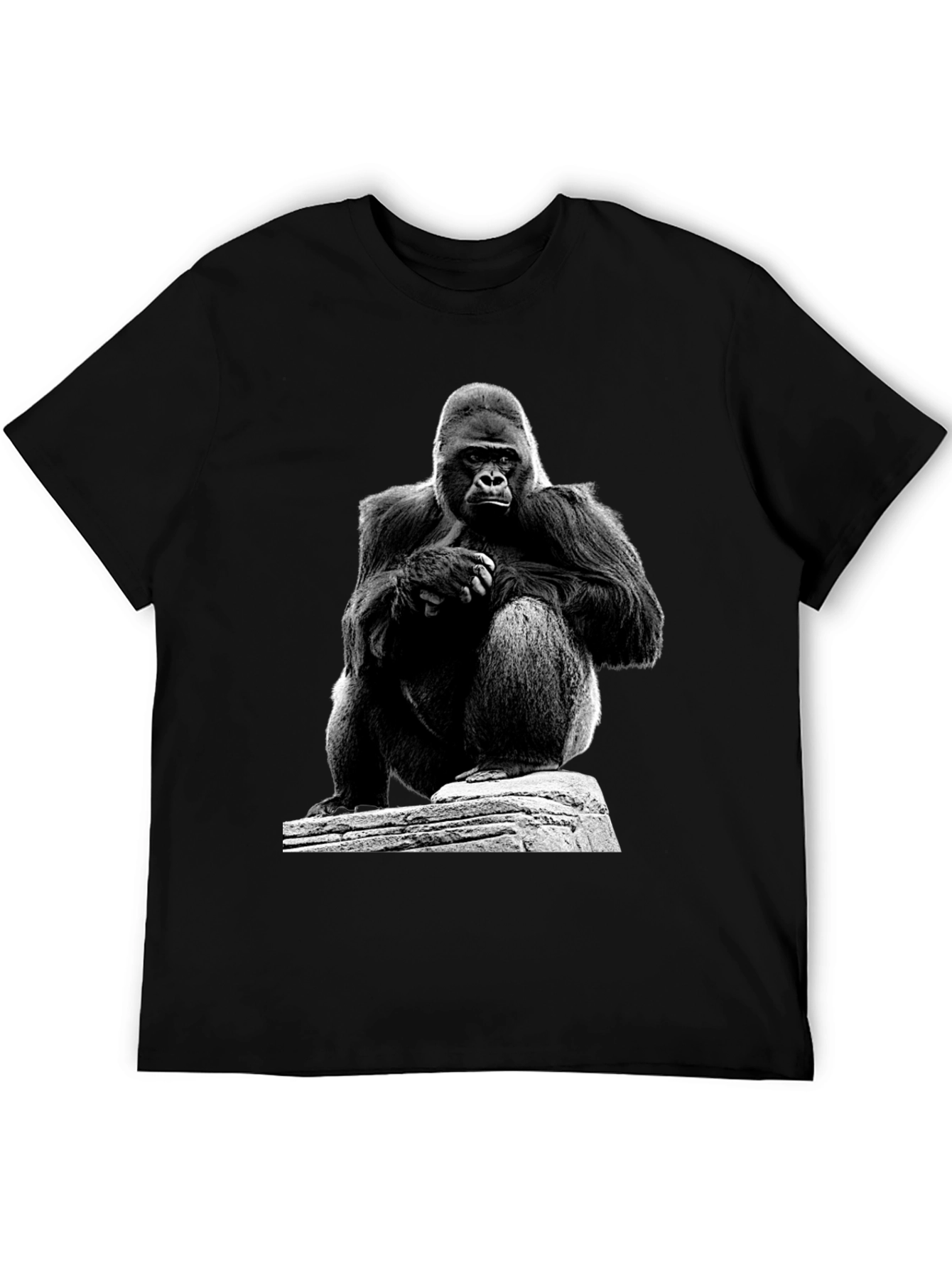 Black Gorilla Graphic T-Shirt - Black Unisex Tee view 5