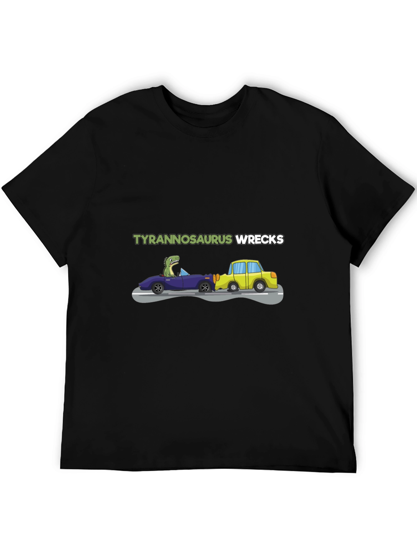 Black Tyrannosaurus Wrecks Graphic T-Shirt view 5