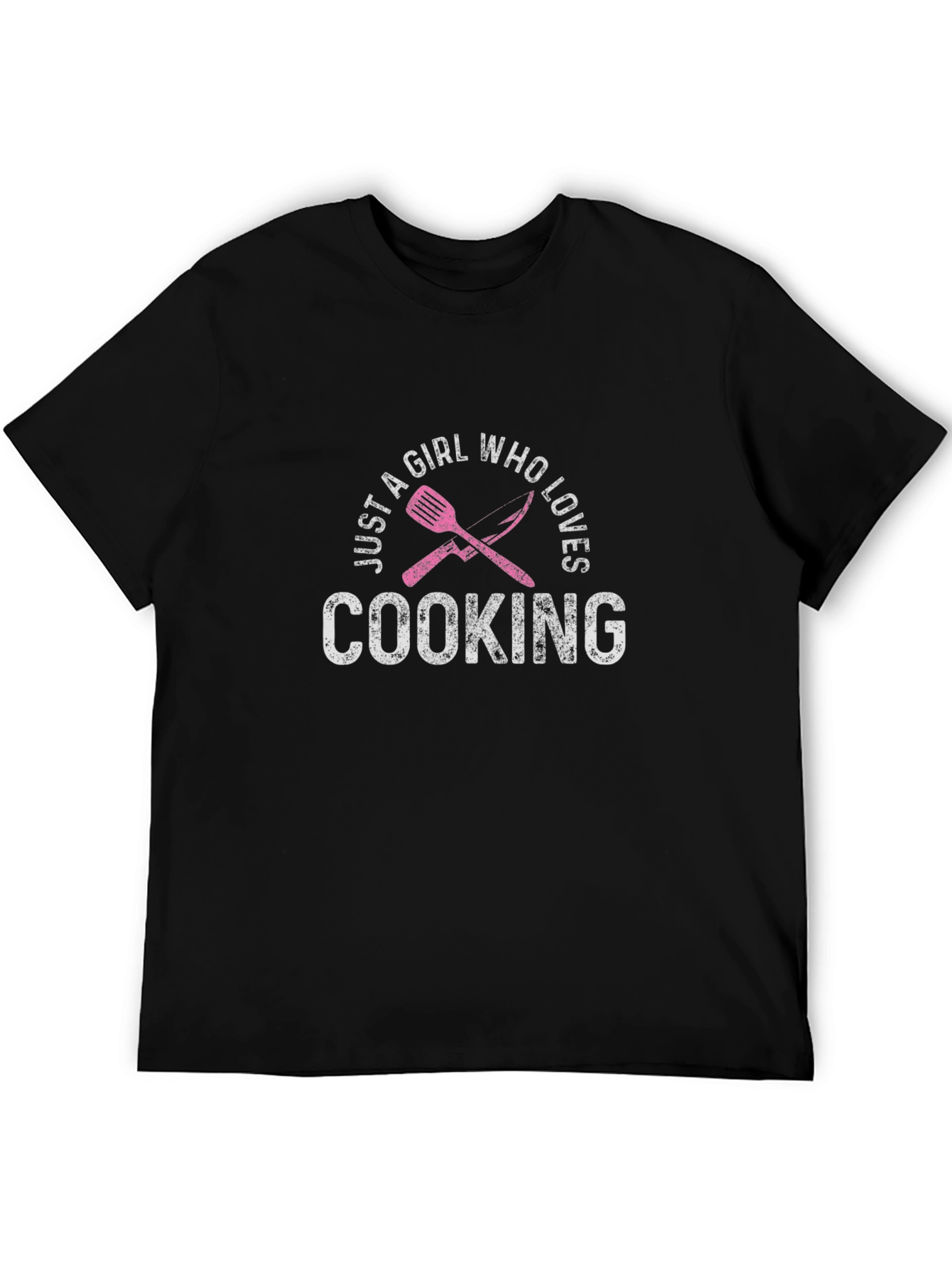 Black Just a Girl Who Loves Cooking T-Shirt view 5