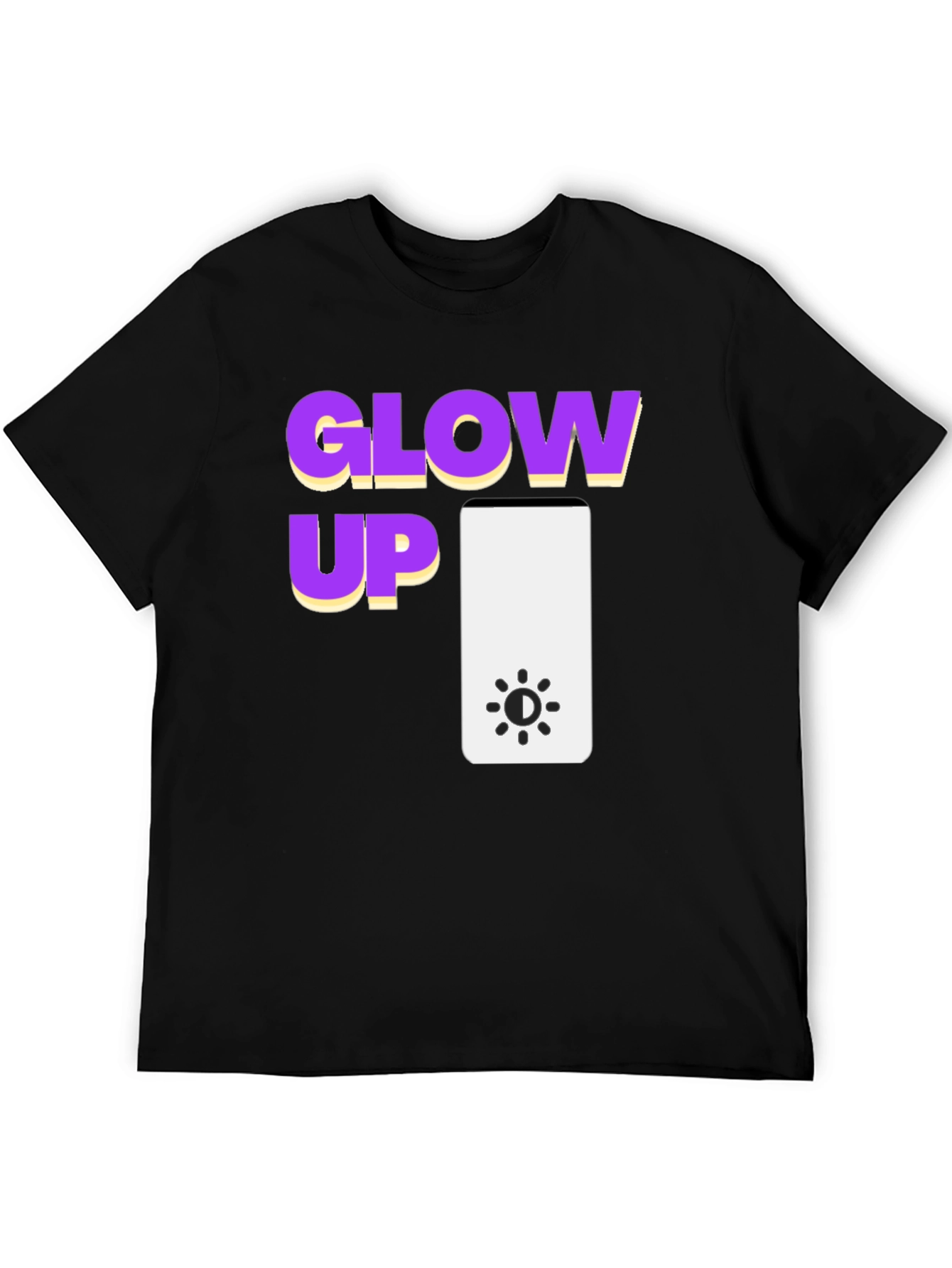Black Glow Up Graphic Tee - Black Cotton T-Shirt view 5
