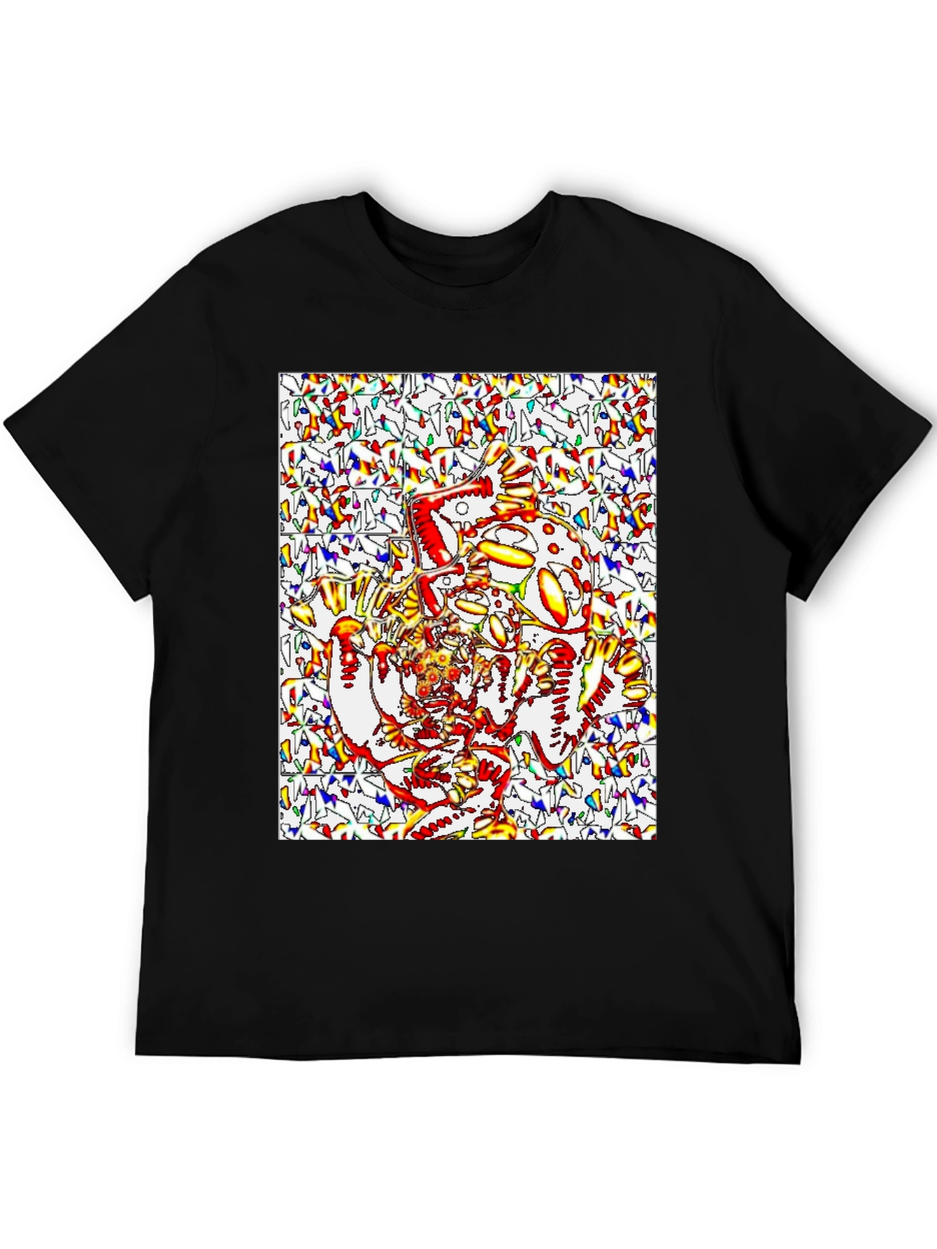 Black Psychedelic Creature Graphic Tee - Black view 5