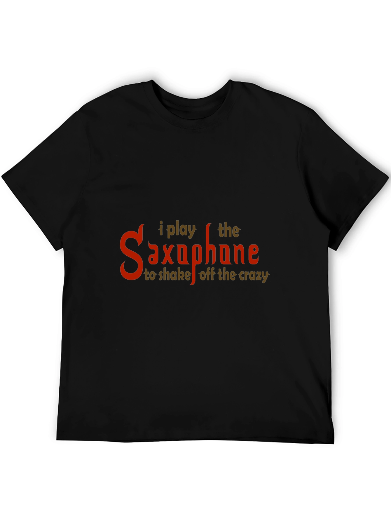 Black I Play Saxophone Funny Music T-Shirt view 5