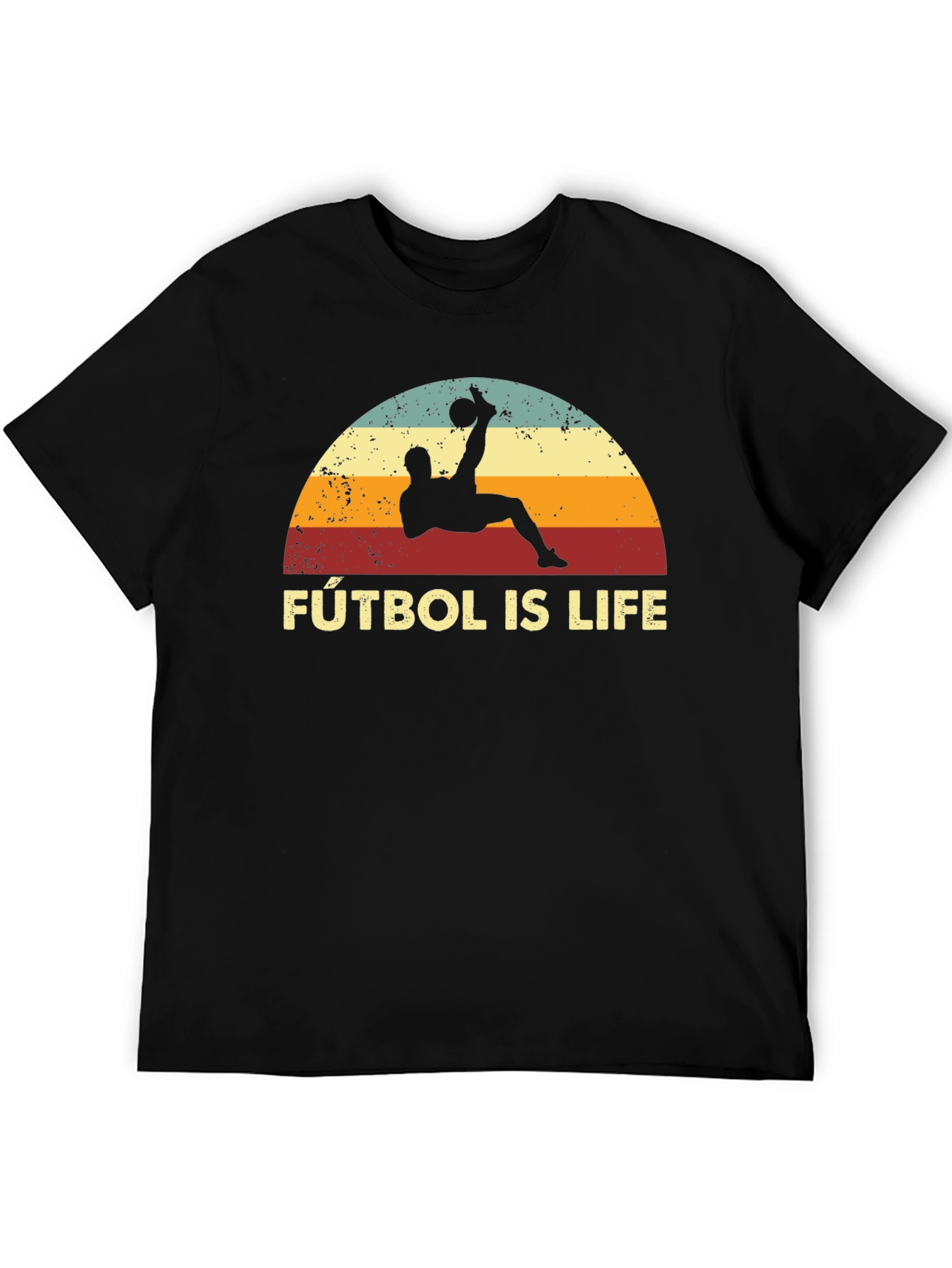 Black Fútbol Is Life Graphic T-Shirt view 5