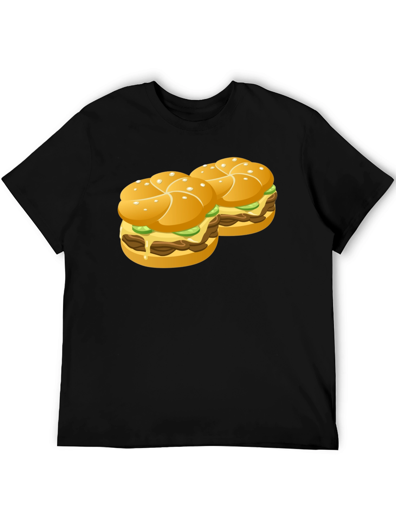 Black Burger Graphic Black T-Shirt view 5