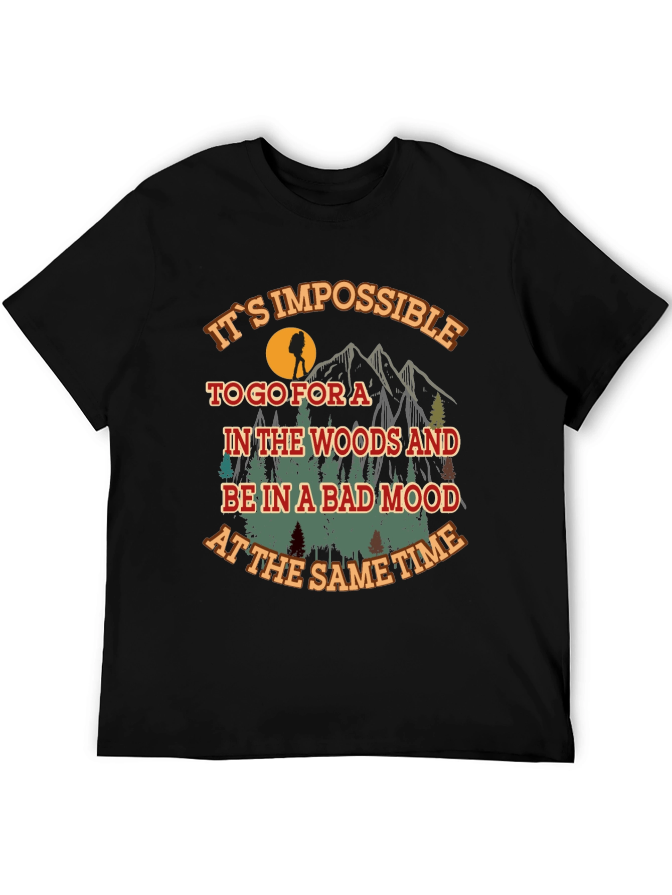 Black Hiking Adventure Graphic Tee - Bad Mood Impossible view 5