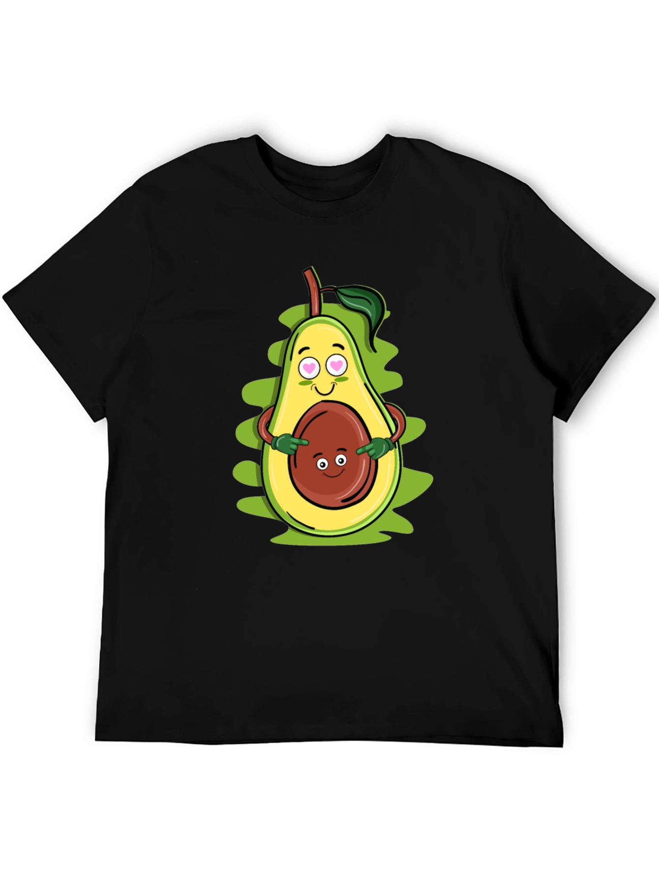 Black Funny Avocado Family Graphic T-Shirt view 5