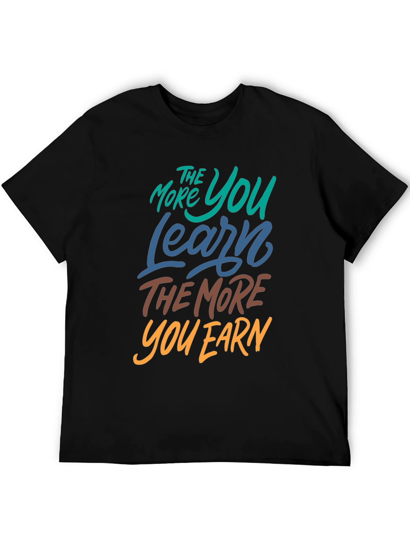 Black Learn More Earn More Graphic Tee view 5