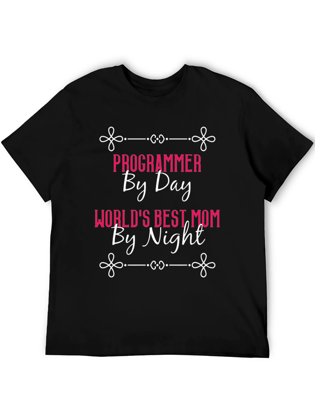 Black Programmer Mom Black T-Shirt - Day and Night view 5