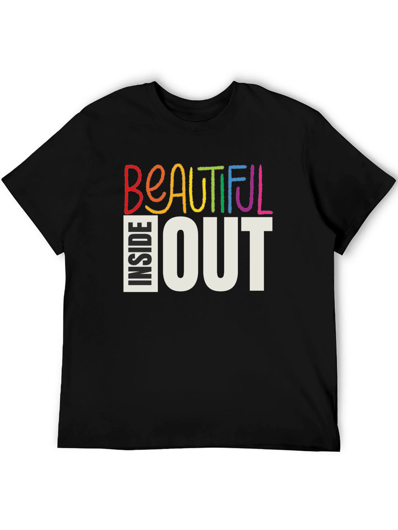 Black Beautiful Inside Out Graphic Tee - Stylish Comfort view 5