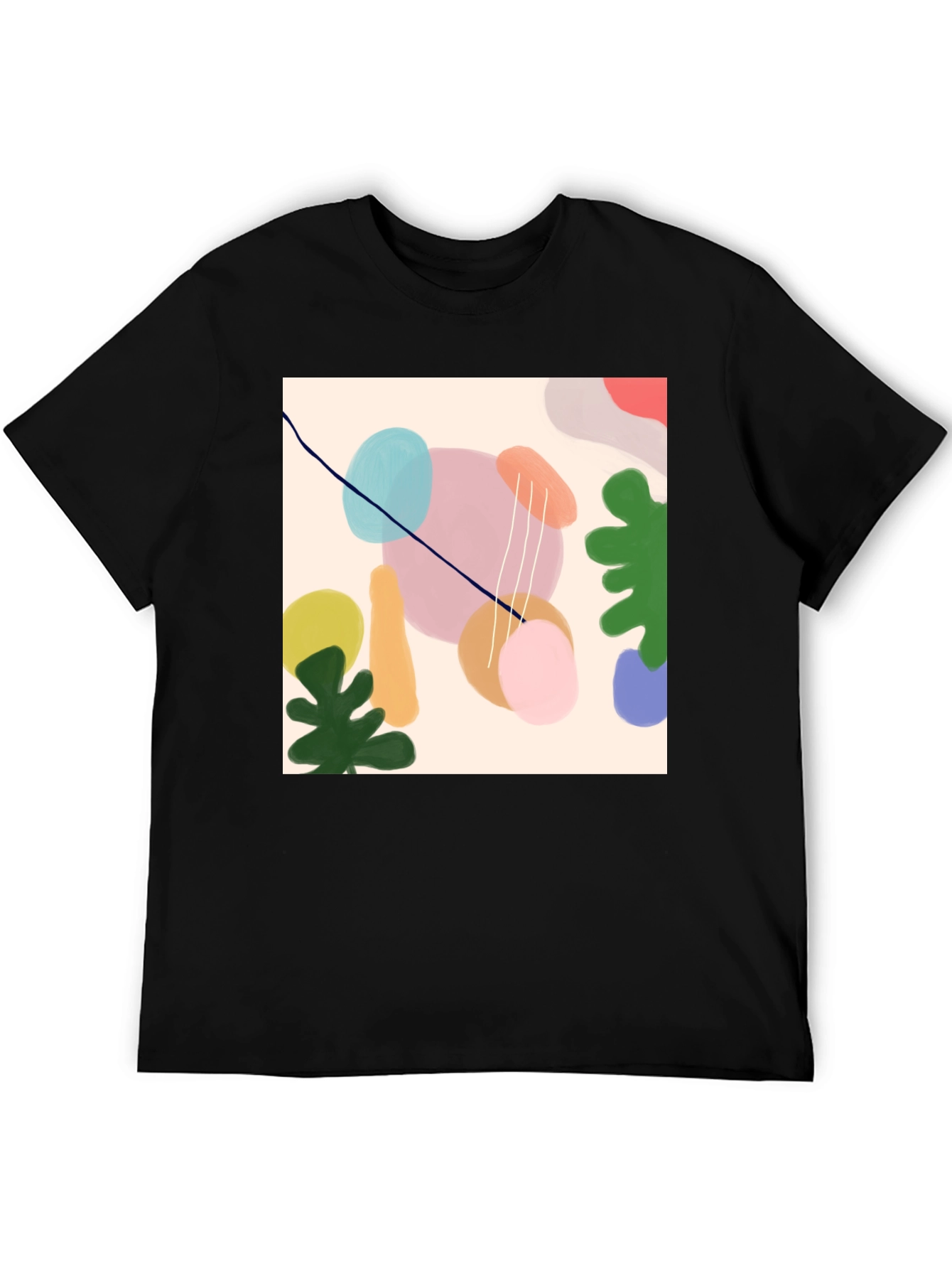 Black Abstract Art T-Shirt - Stylish Graphic Tee view 5
