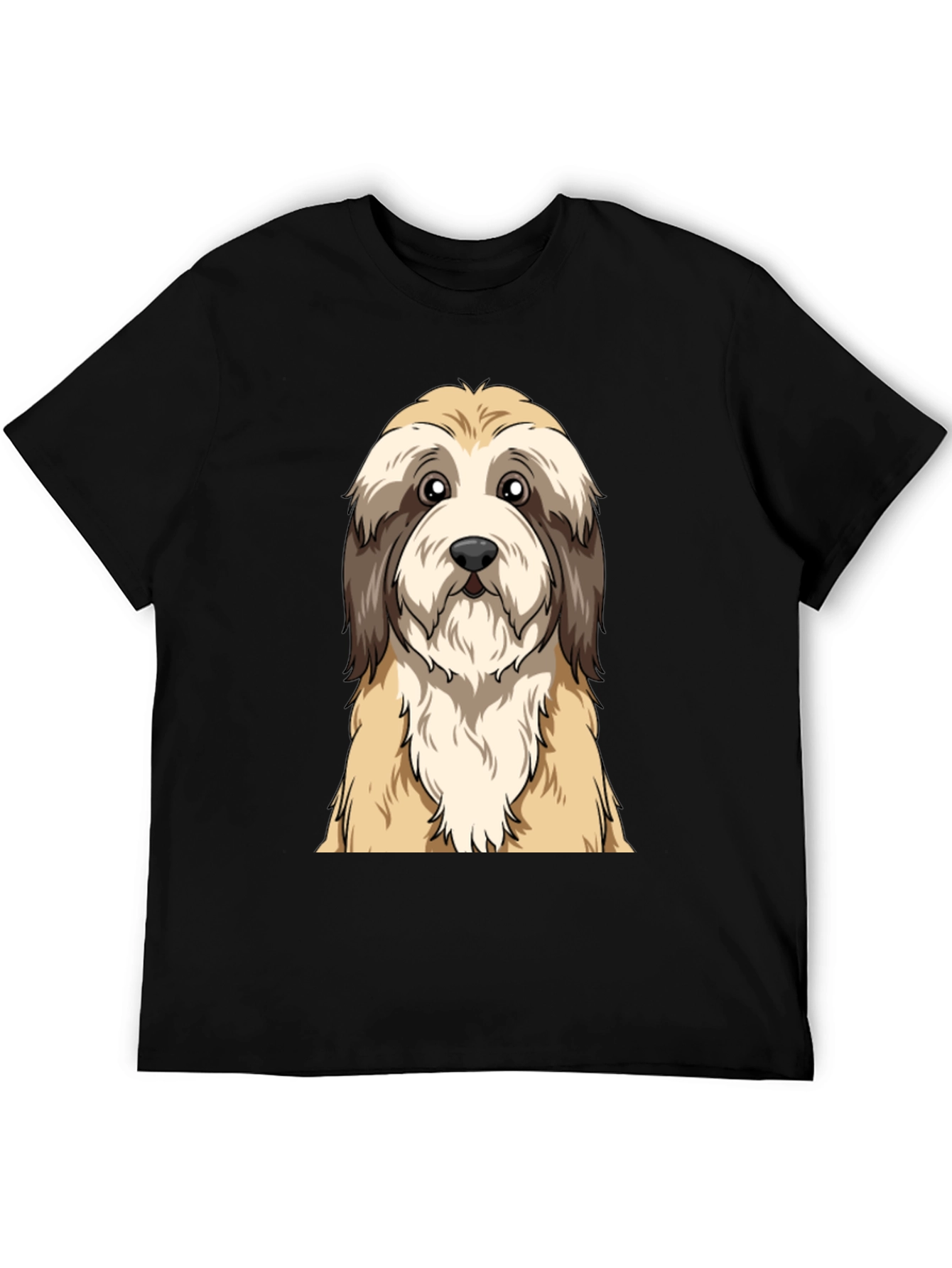 Black Cute Dog Graphic Tee - Unisex Black T-Shirt view 5