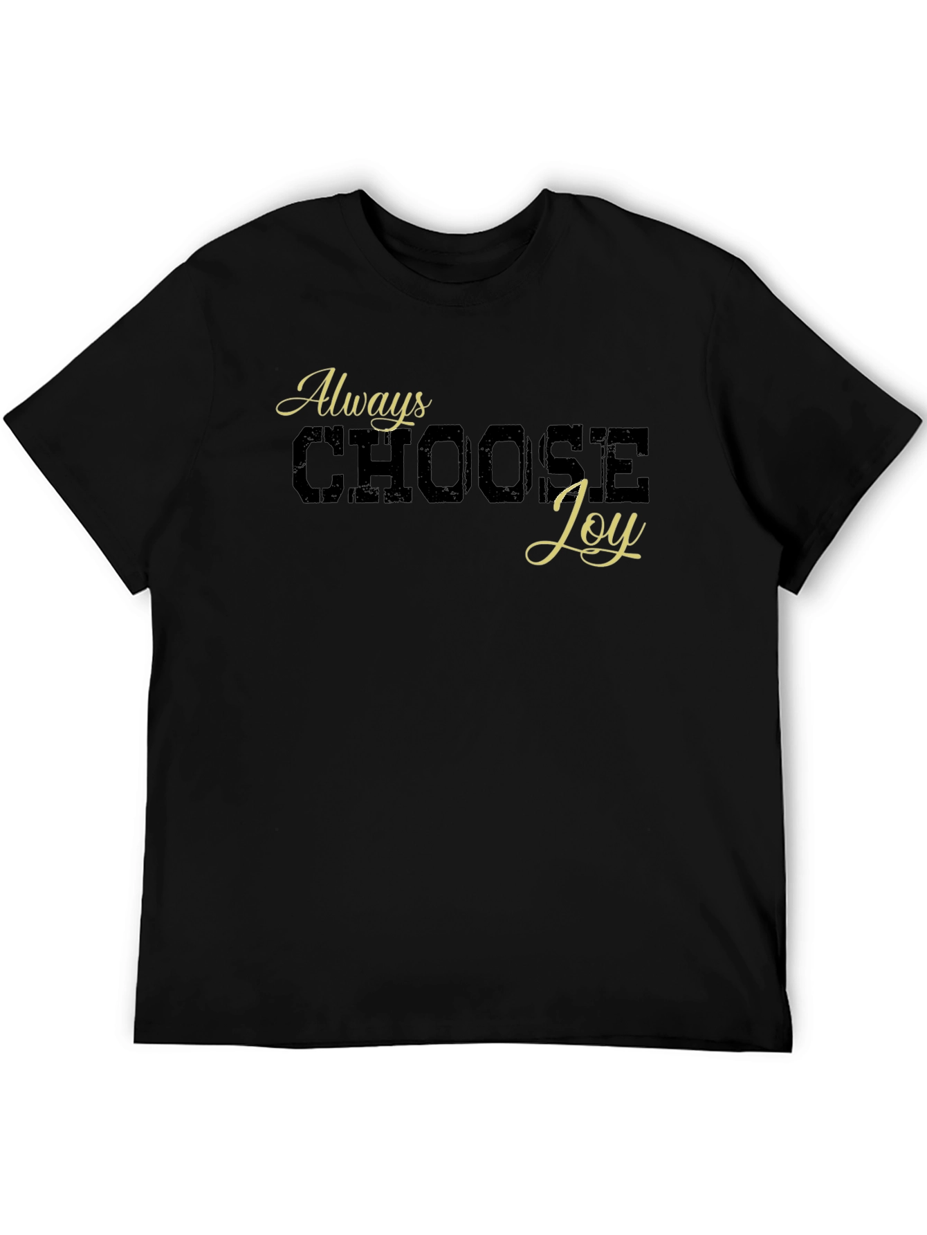 Black Always Choose Joy Graphic Tee - Black Cotton Blend view 5
