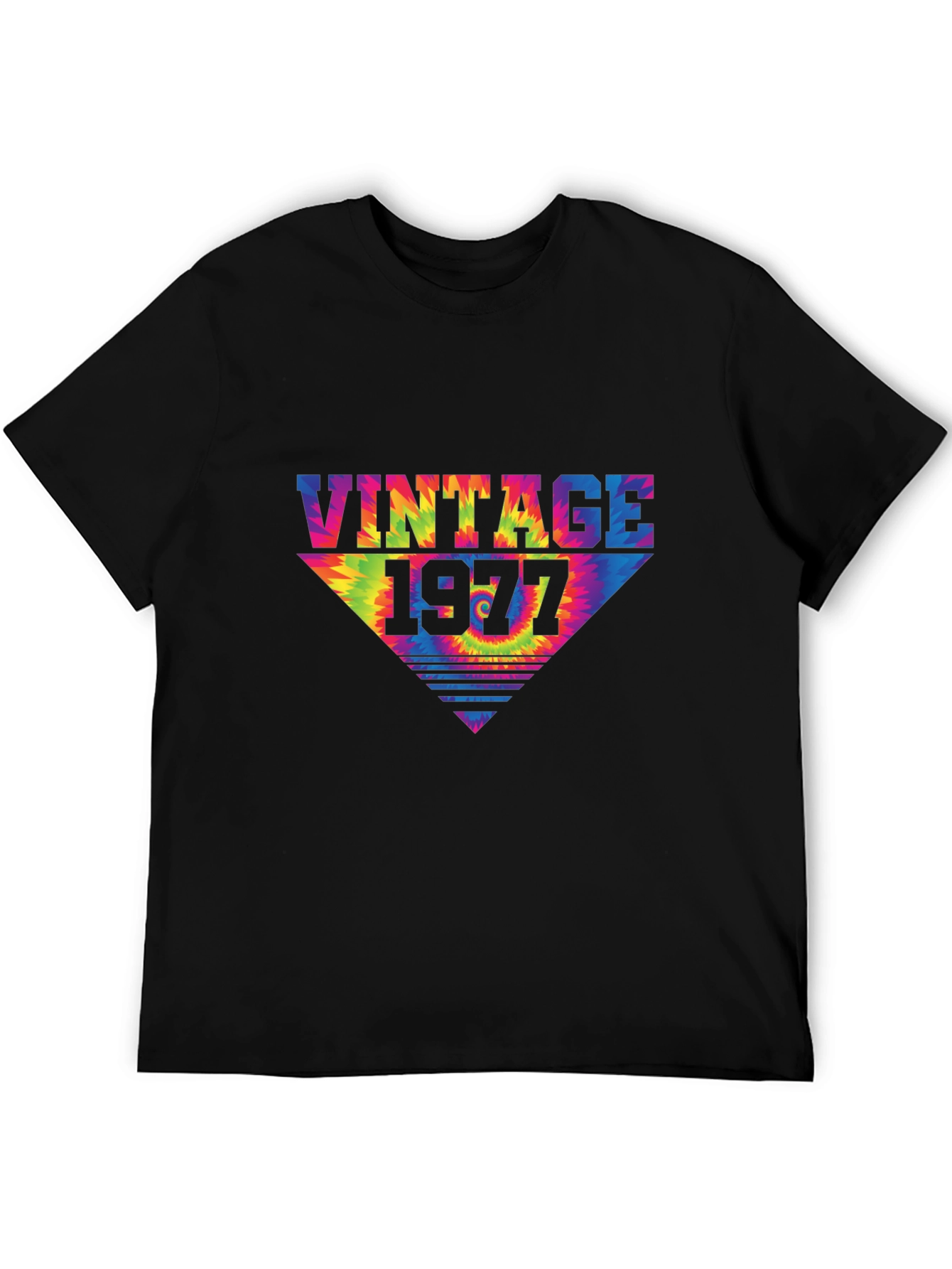 Black Vintage 1977 Tie Dye Graphic Tee view 5