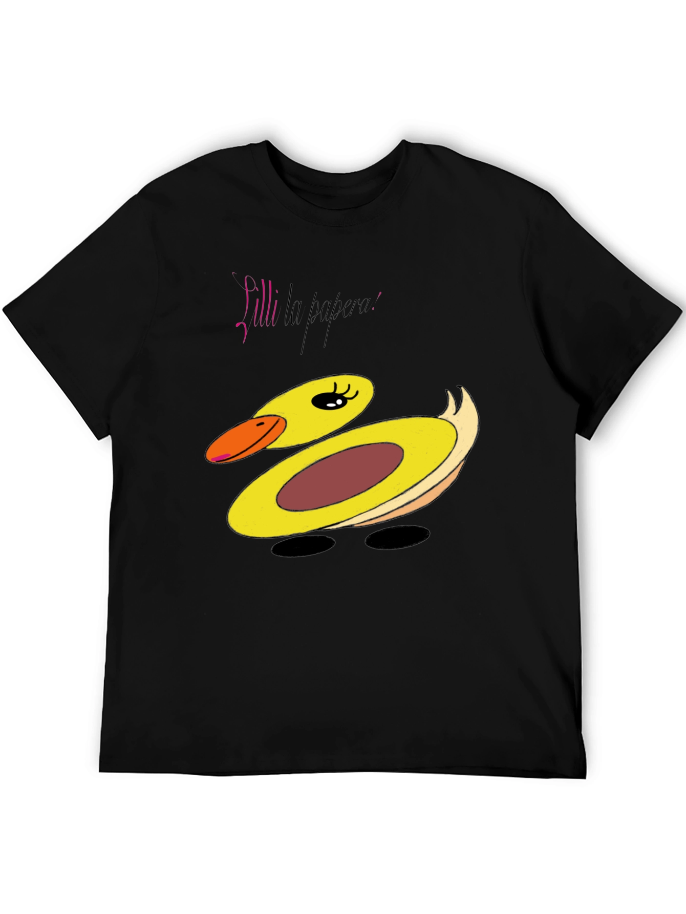 Black Duck Graphic T-Shirt - Playful Cartoon Design view 5
