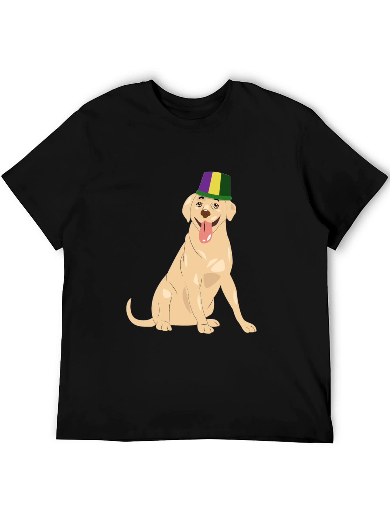 Dog Wearing Mardi Gras Hat Graphic T-Shirt - 5