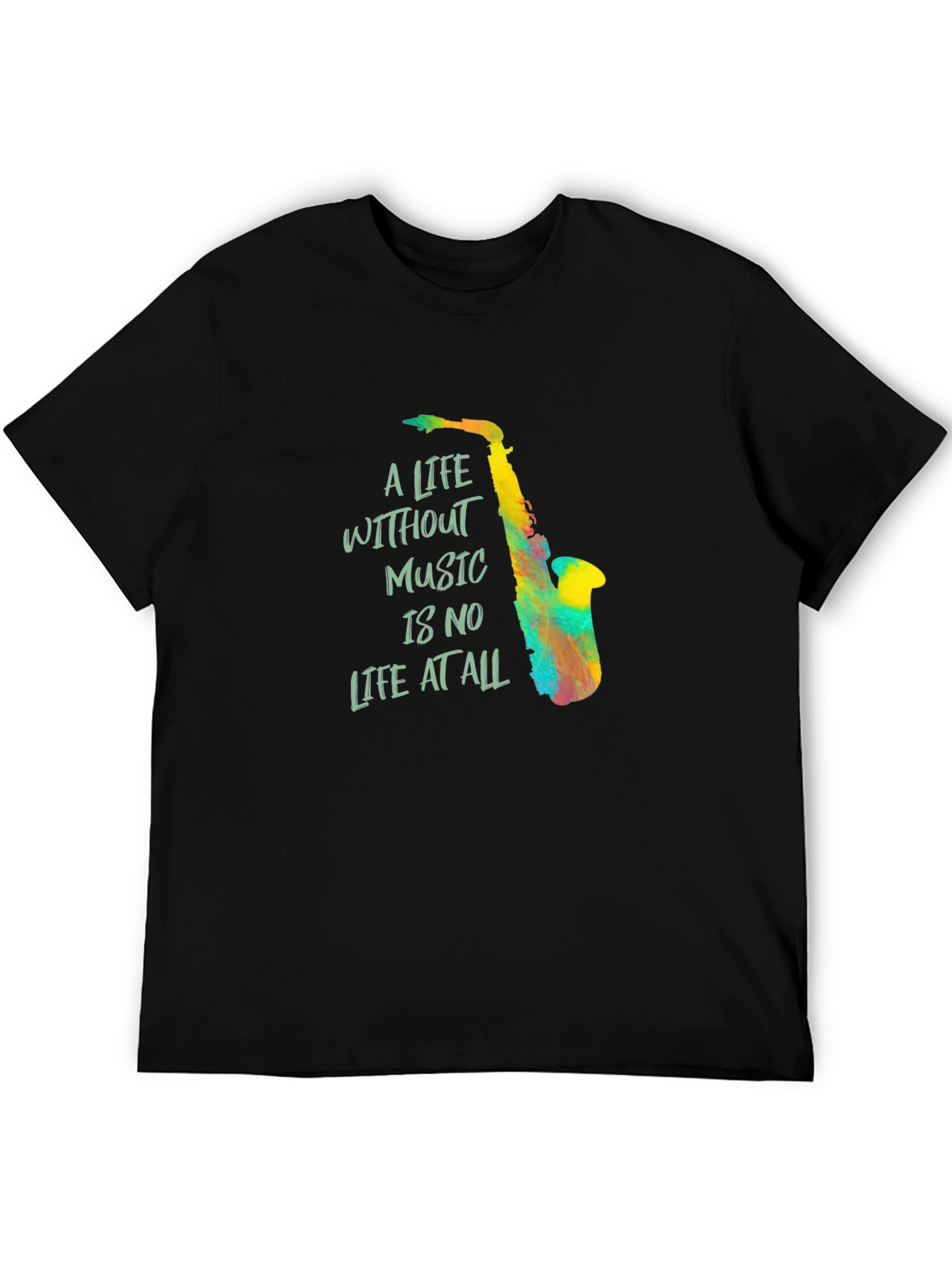 Black Music Lover Tee: "A Life Without Music" Graphic T-Shirt view 5