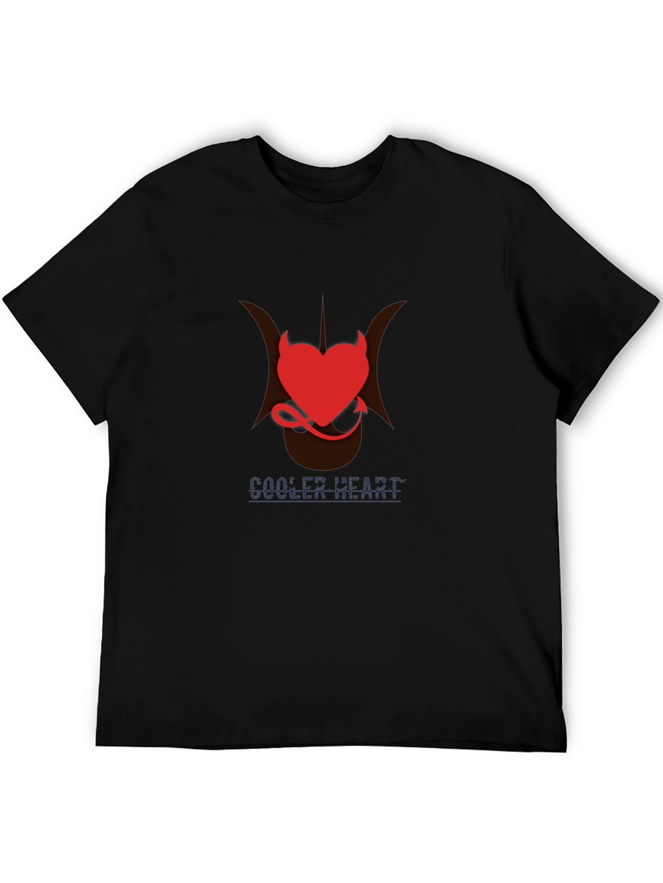 Black Devil Heart Graphic Print Tee view 5