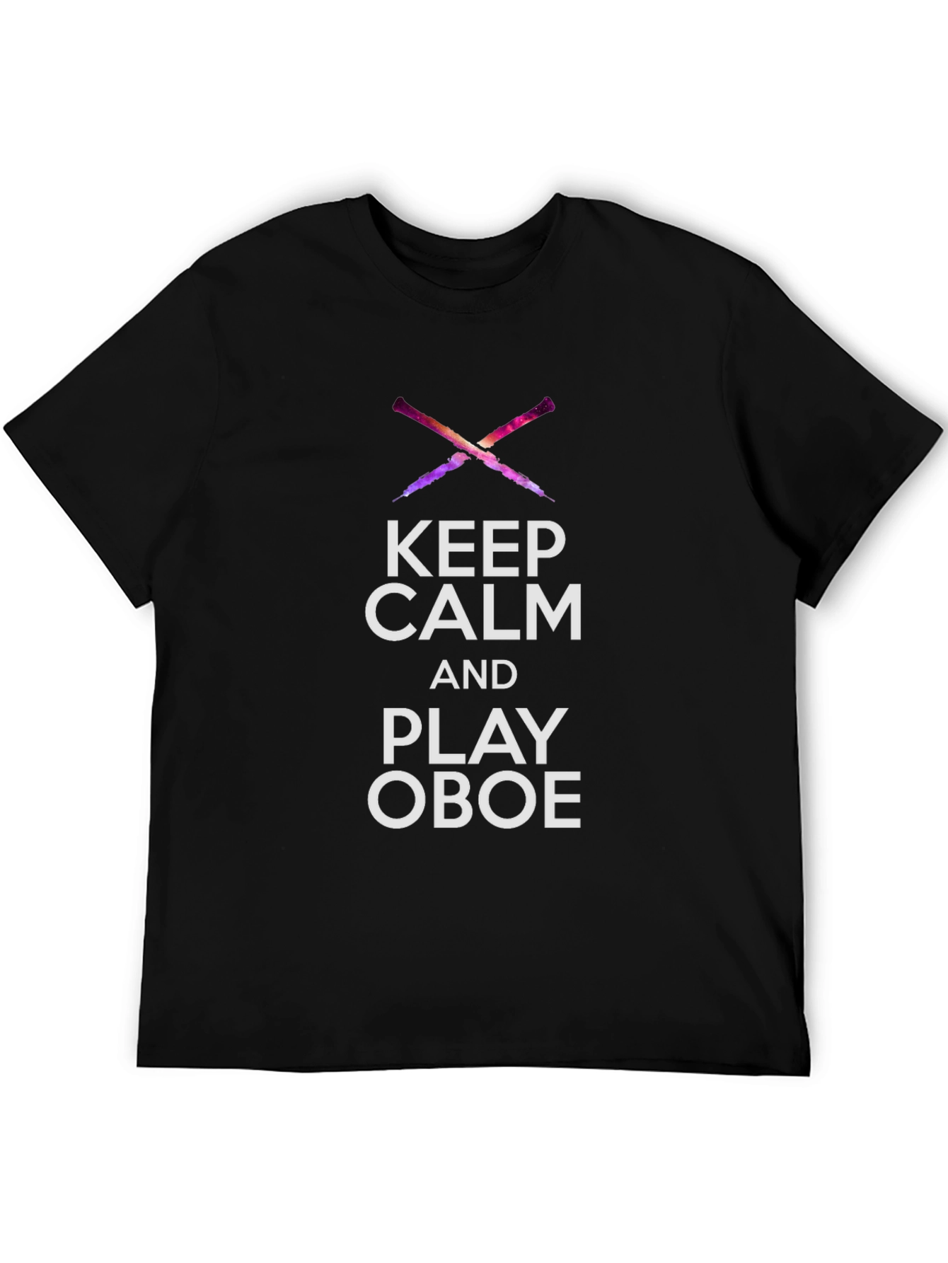 Black Keep Calm and Play Oboe T-Shirt view 5