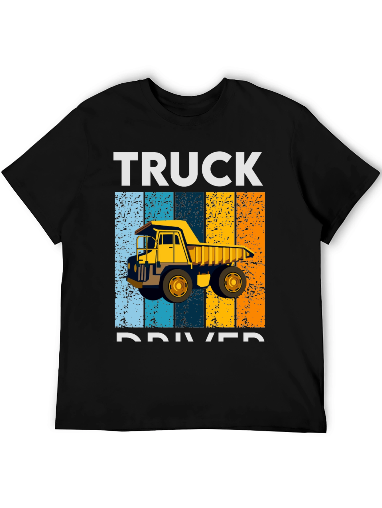 Black Truck Driver Retro Style Graphic T-Shirt view 5