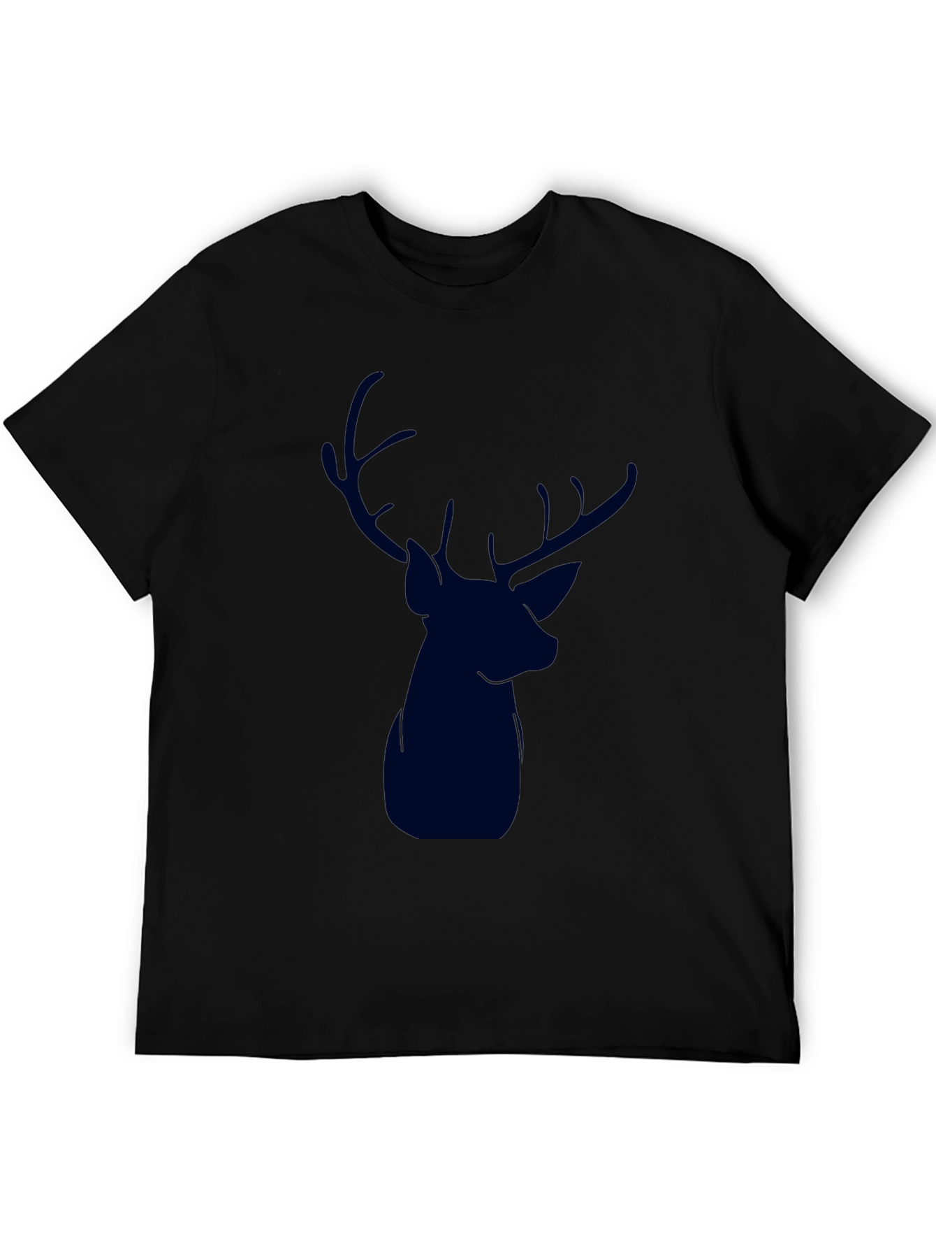 Black Men's Black Deer Graphic T-Shirt view 5