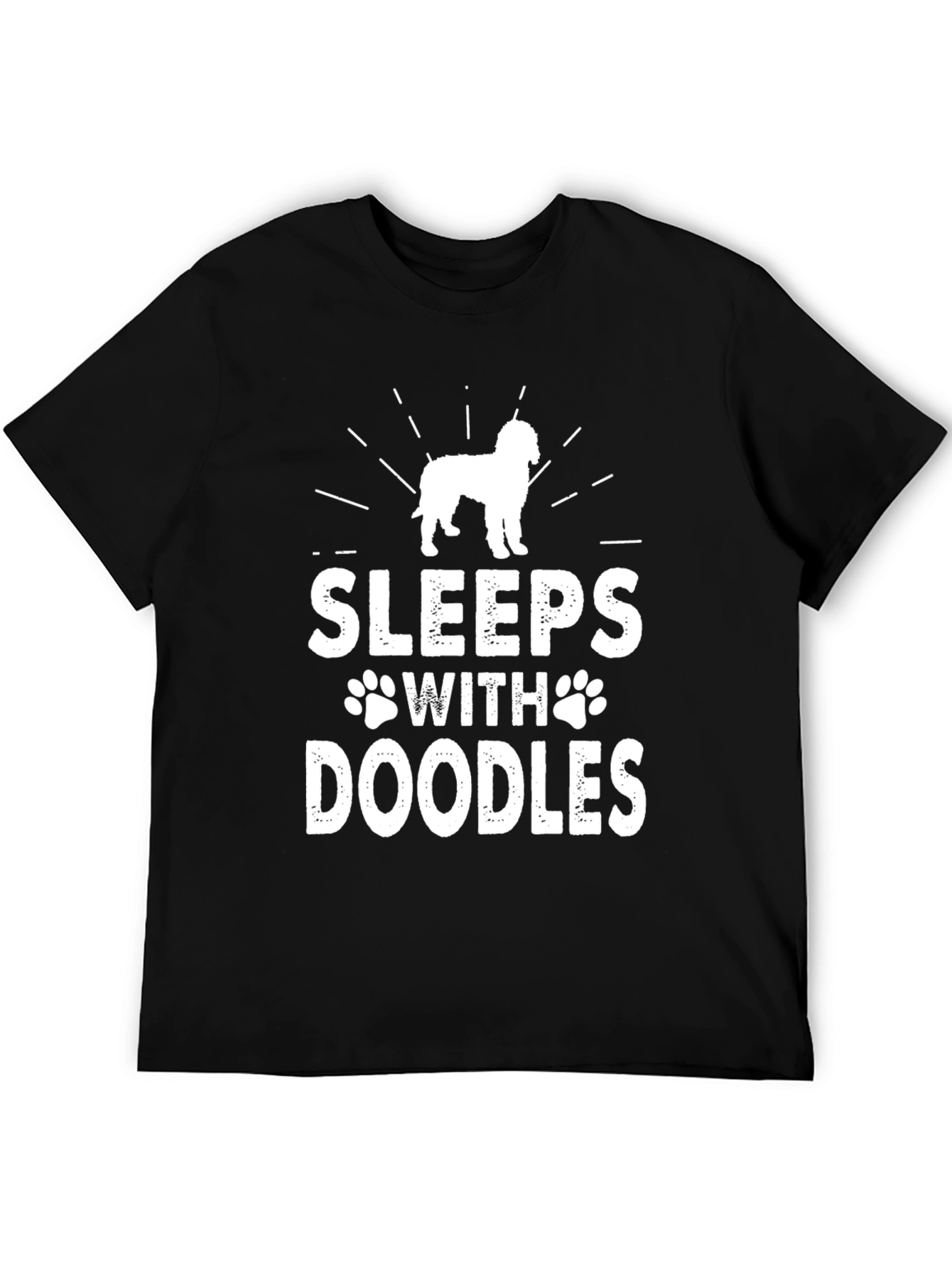 Black Sleeps With Doodles T-Shirt - Dog Lover Tee view 5
