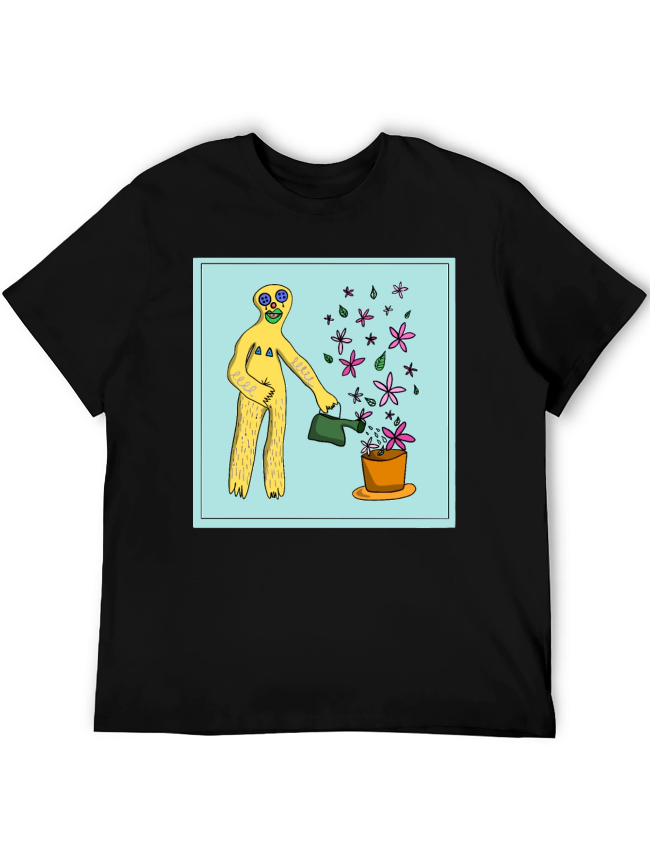 Black Surreal Gardener Graphic T-Shirt - Black view 5