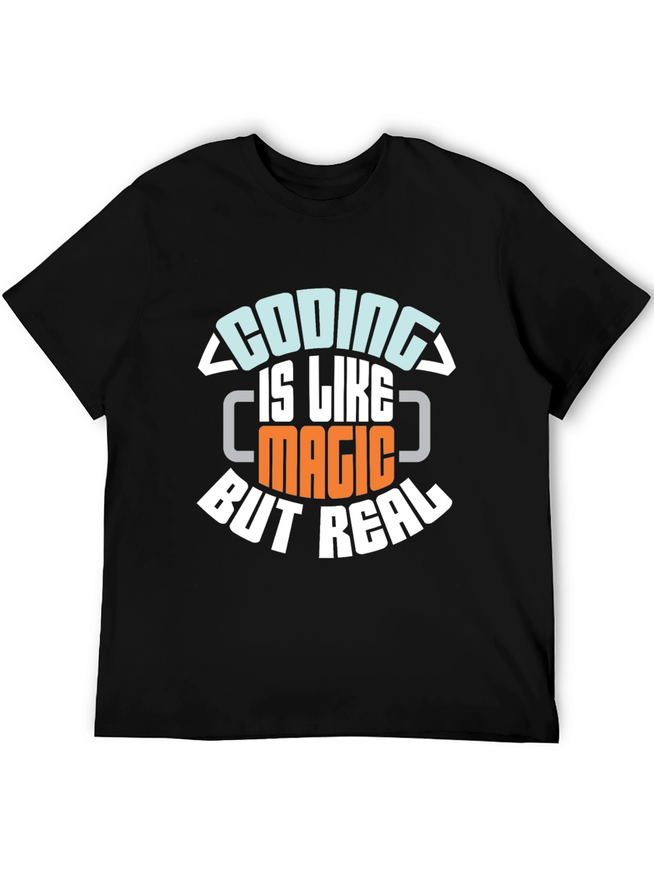 Black Coding is Like Magic But Real T-Shirt view 5