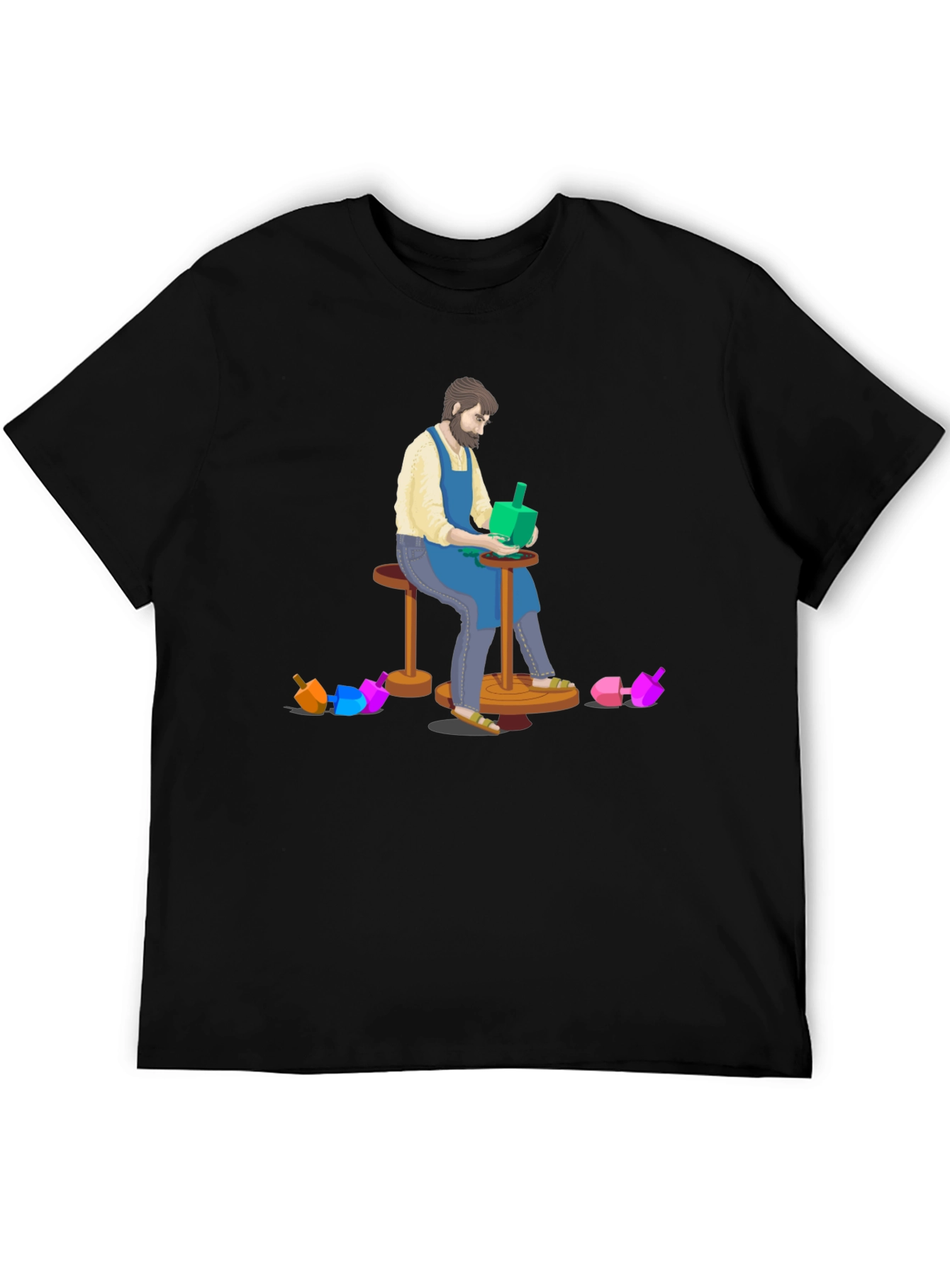 Black Artisan Dreidel Maker T-Shirt view 5