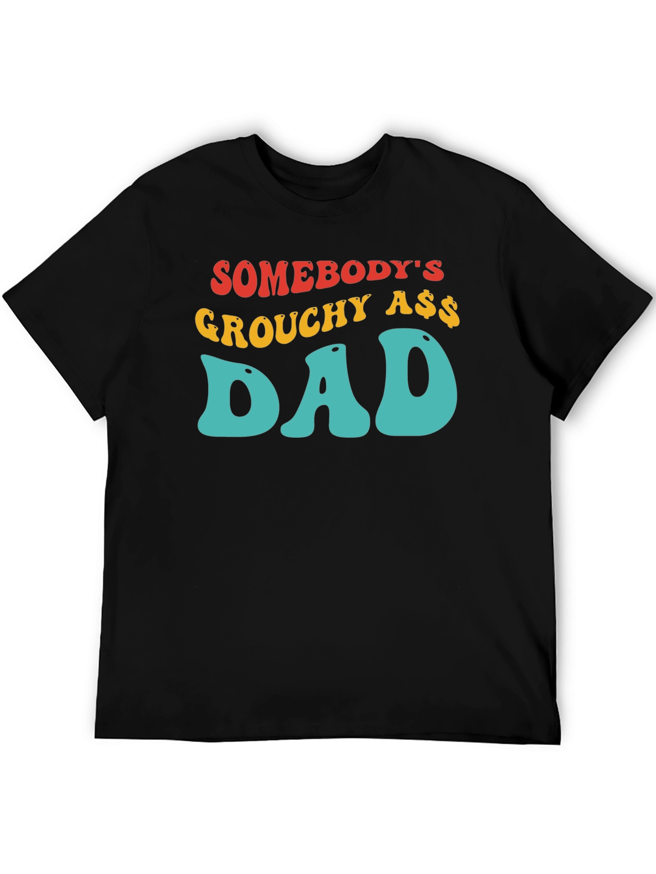 Black Grouchy Ass Dad T-Shirt - Black Cotton Tee view 5