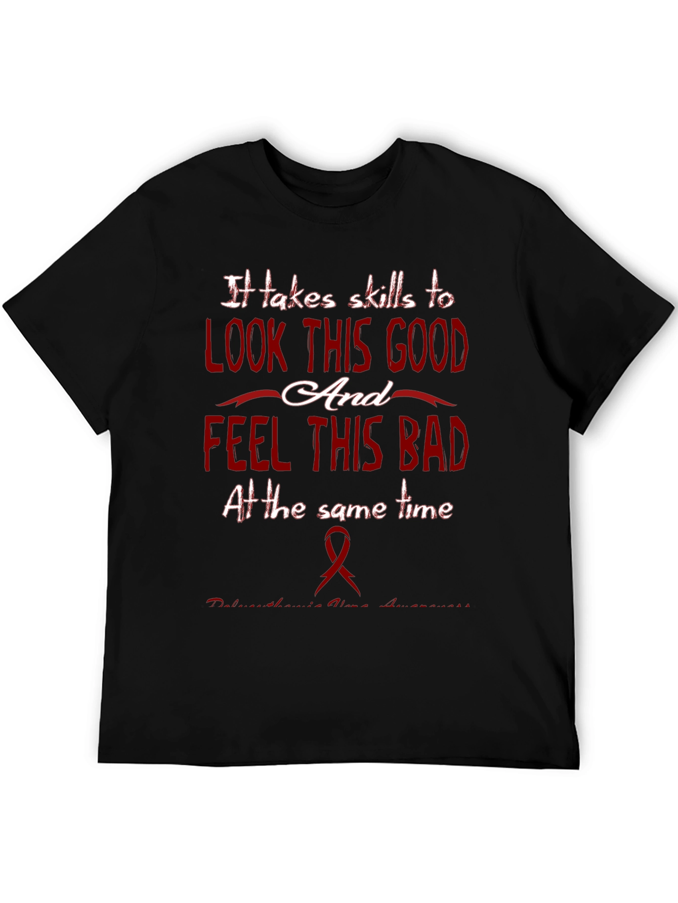 Black Funny Chronic Illness Awareness T-Shirt view 5