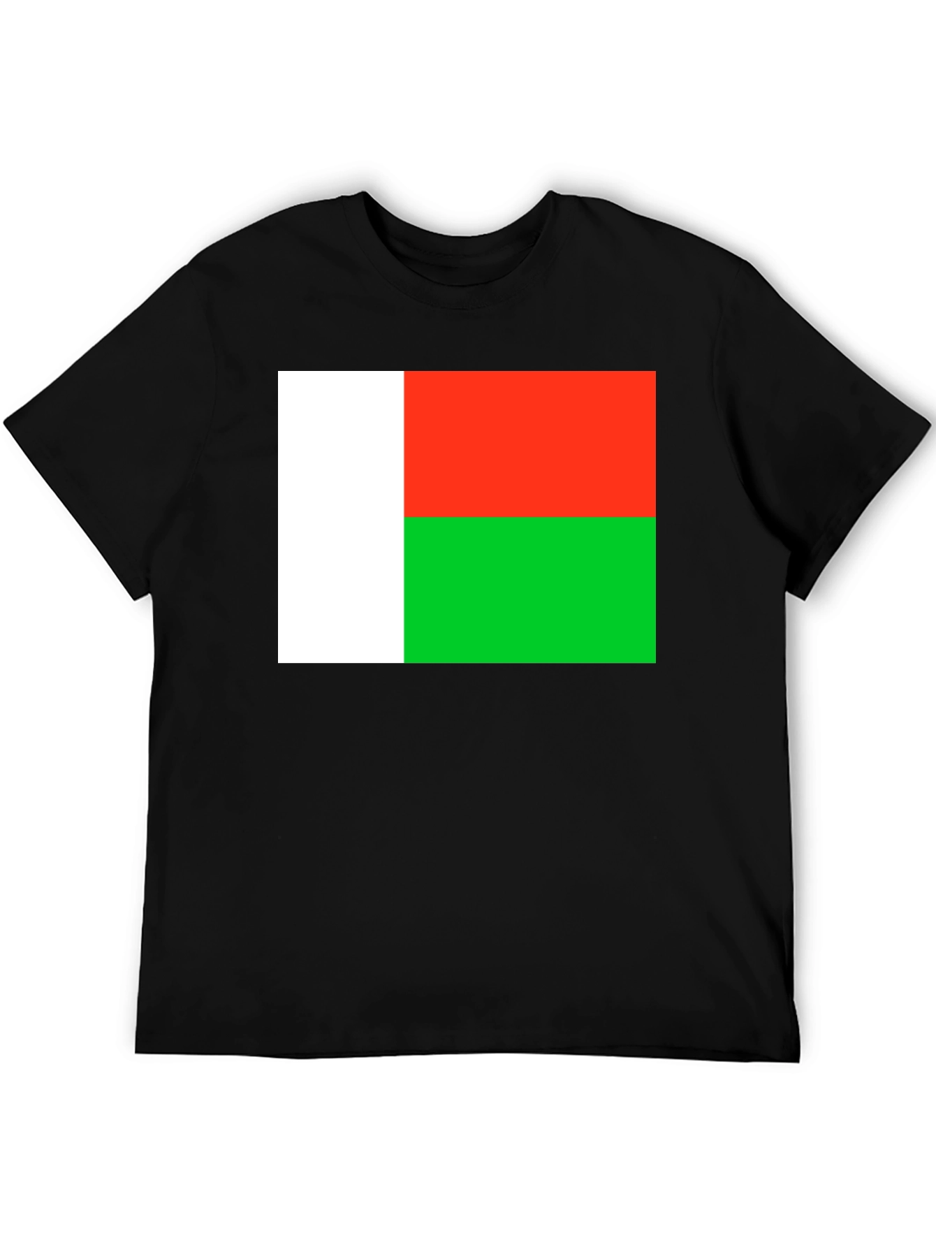 Black Madagascar Flag T-Shirt - Black Cotton Tee view 5
