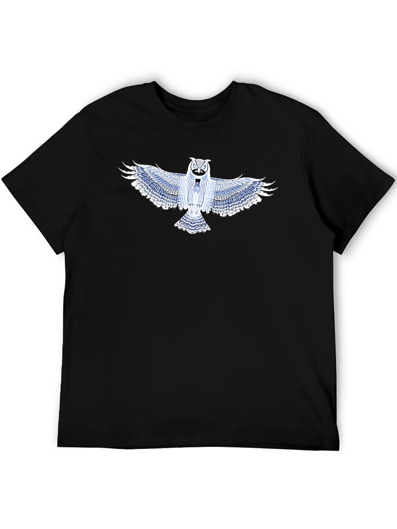 Black Owl Graphic T-Shirt - Black Cotton Blend view 5