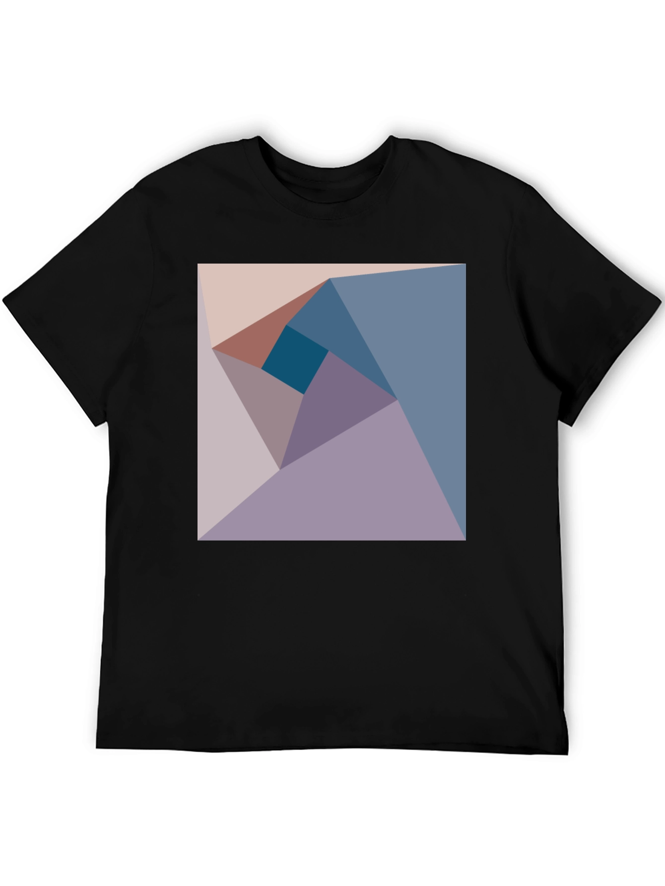 Black Geometric Design Tee - Abstract Art Shirt view 5