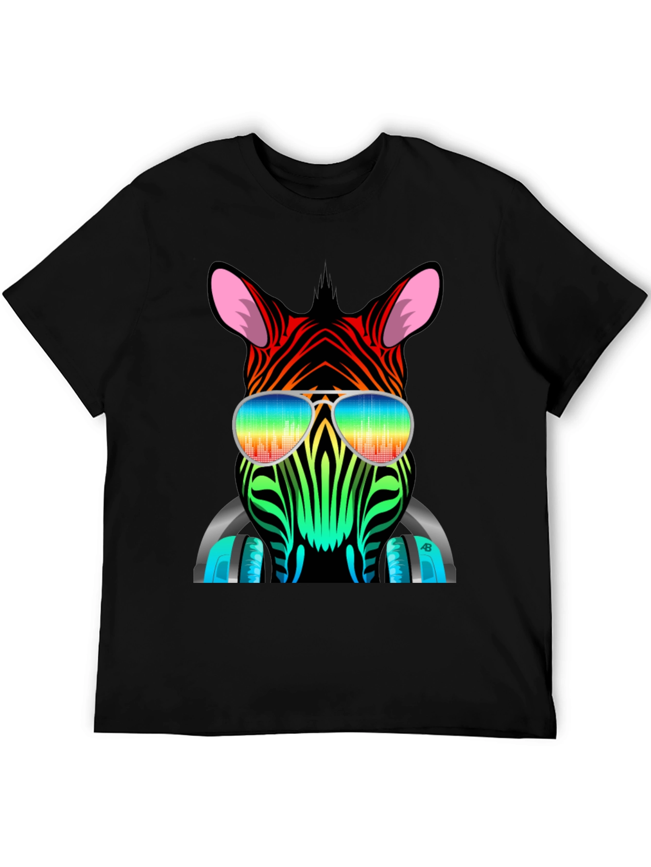 Black Cool Zebra Graphic Tee view 5