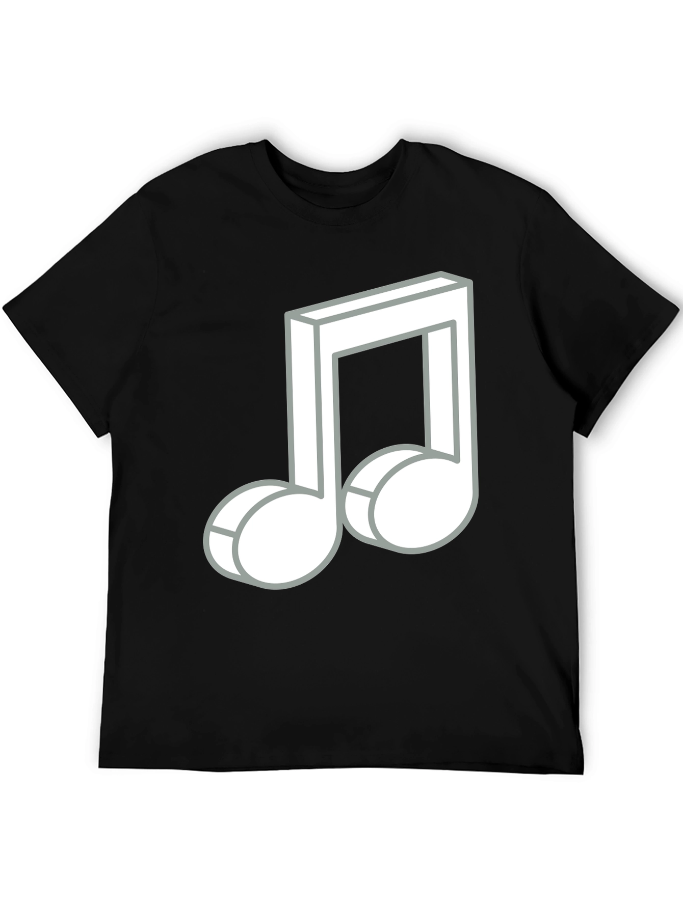 Black Musical Note Graphic Tee - Black Cotton Comfort view 5