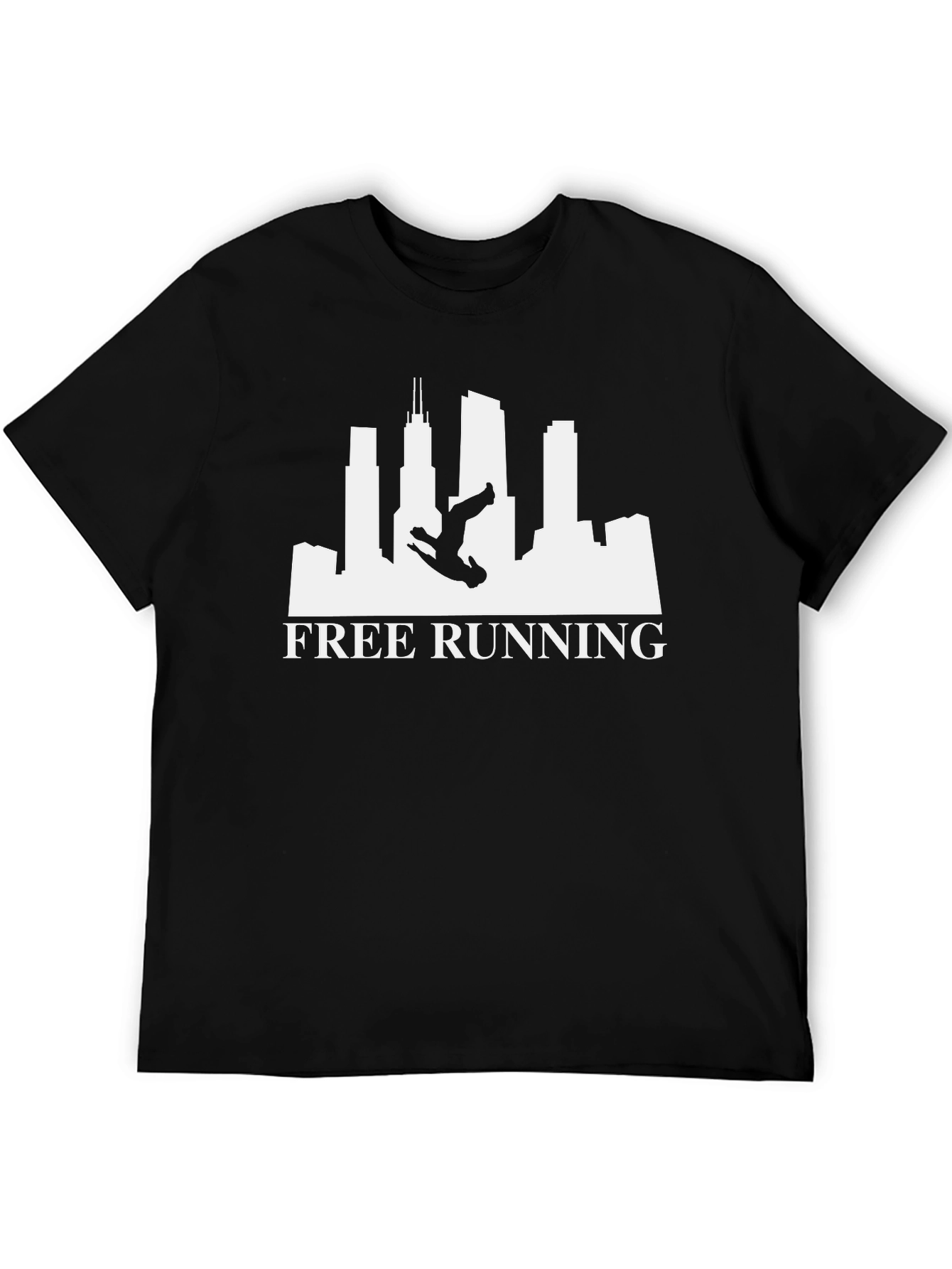 Black Free Running Silhouette T-Shirt | Urban Style view 5