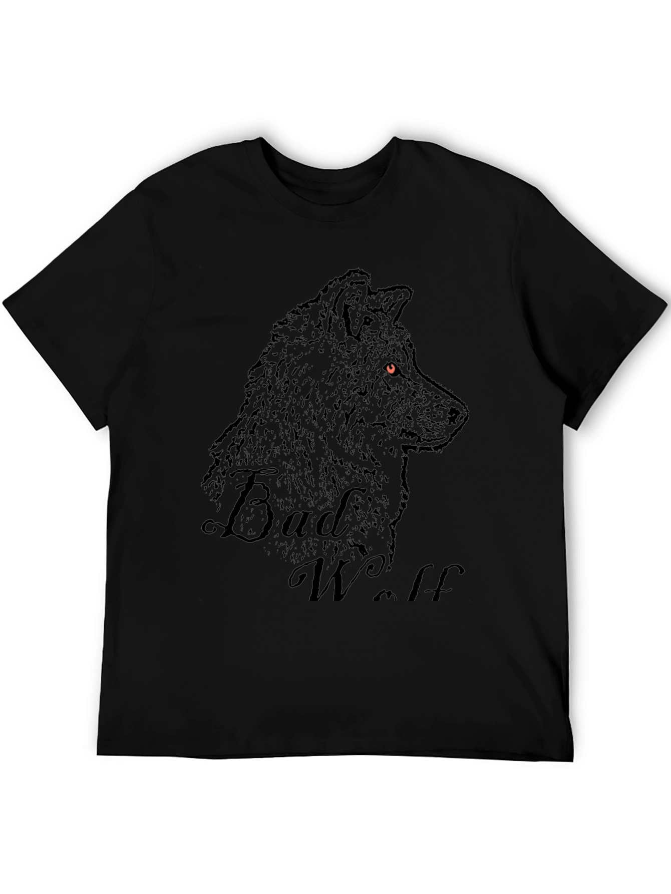 Black Bad Wolf Graphic Print Black T-Shirt view 5