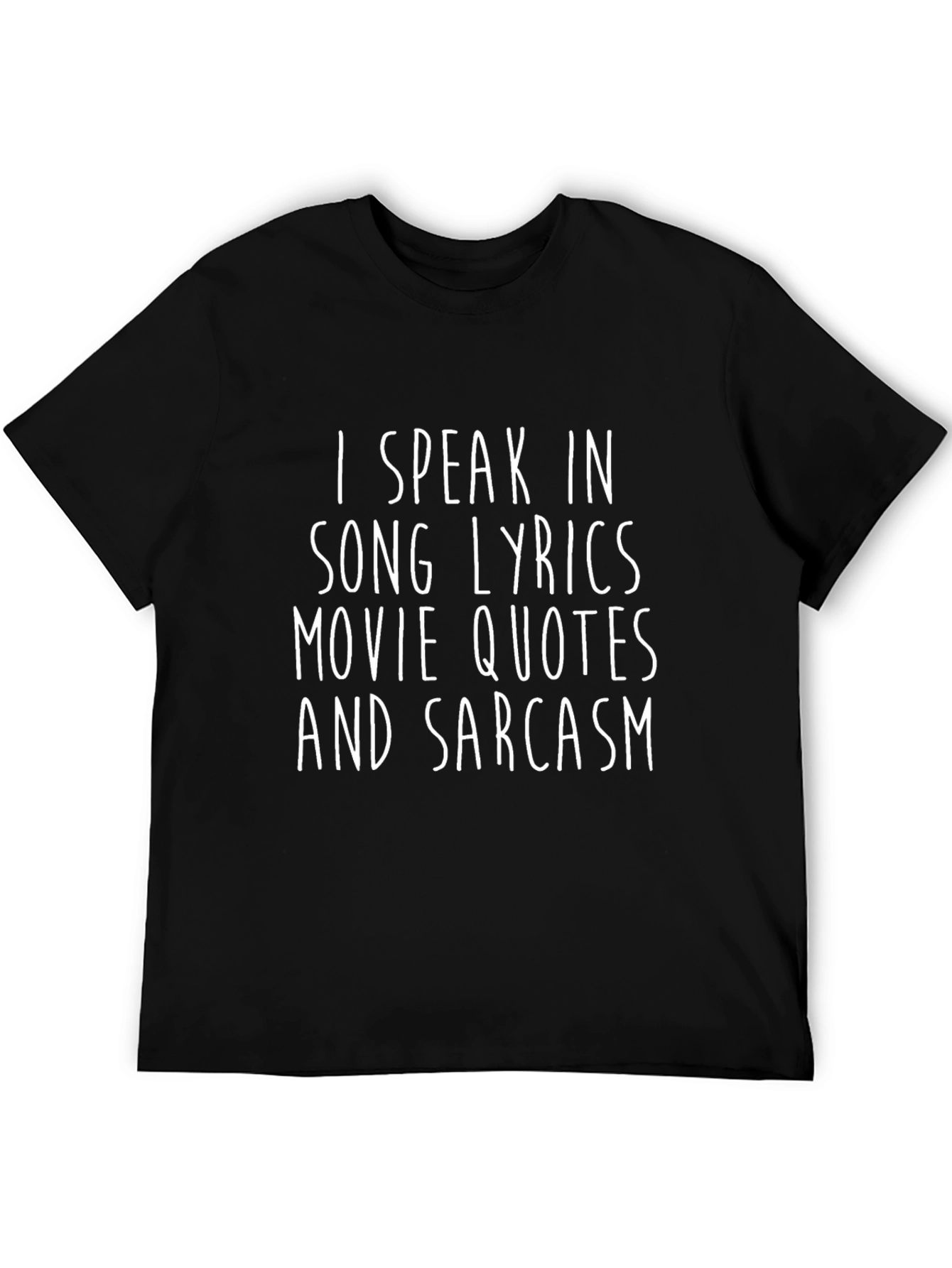 Black Sarcastic Song Lyrics Movie Quotes Graphic T-Shirt view 5