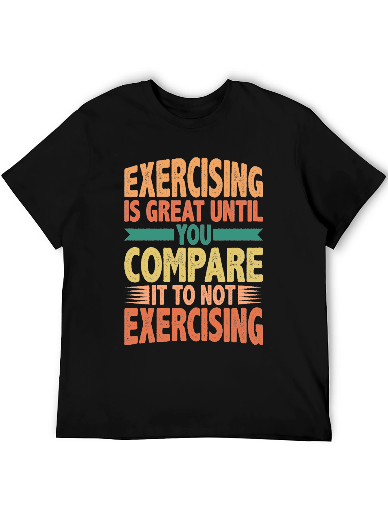 Black Funny Exercising T-Shirt view 5