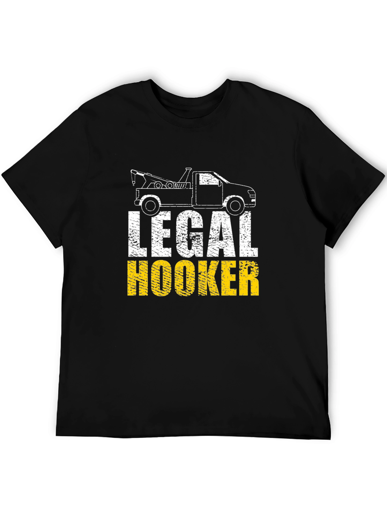 Black Legal Hooker T-Shirt - Tow Truck Humor view 5