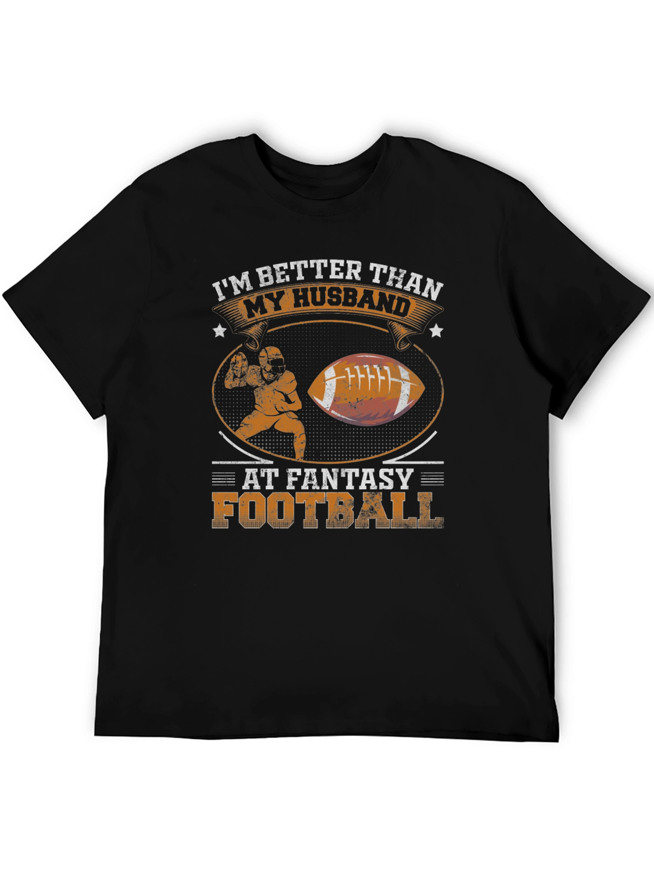 Black Funny Fantasy Football Wife T-Shirt view 5