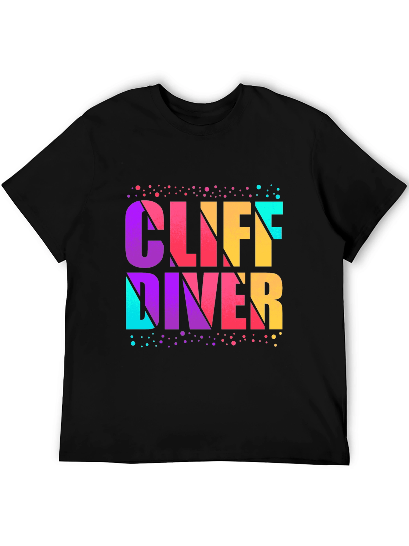 Black Cliff Diver Graphic T-Shirt - Vibrant Design view 5