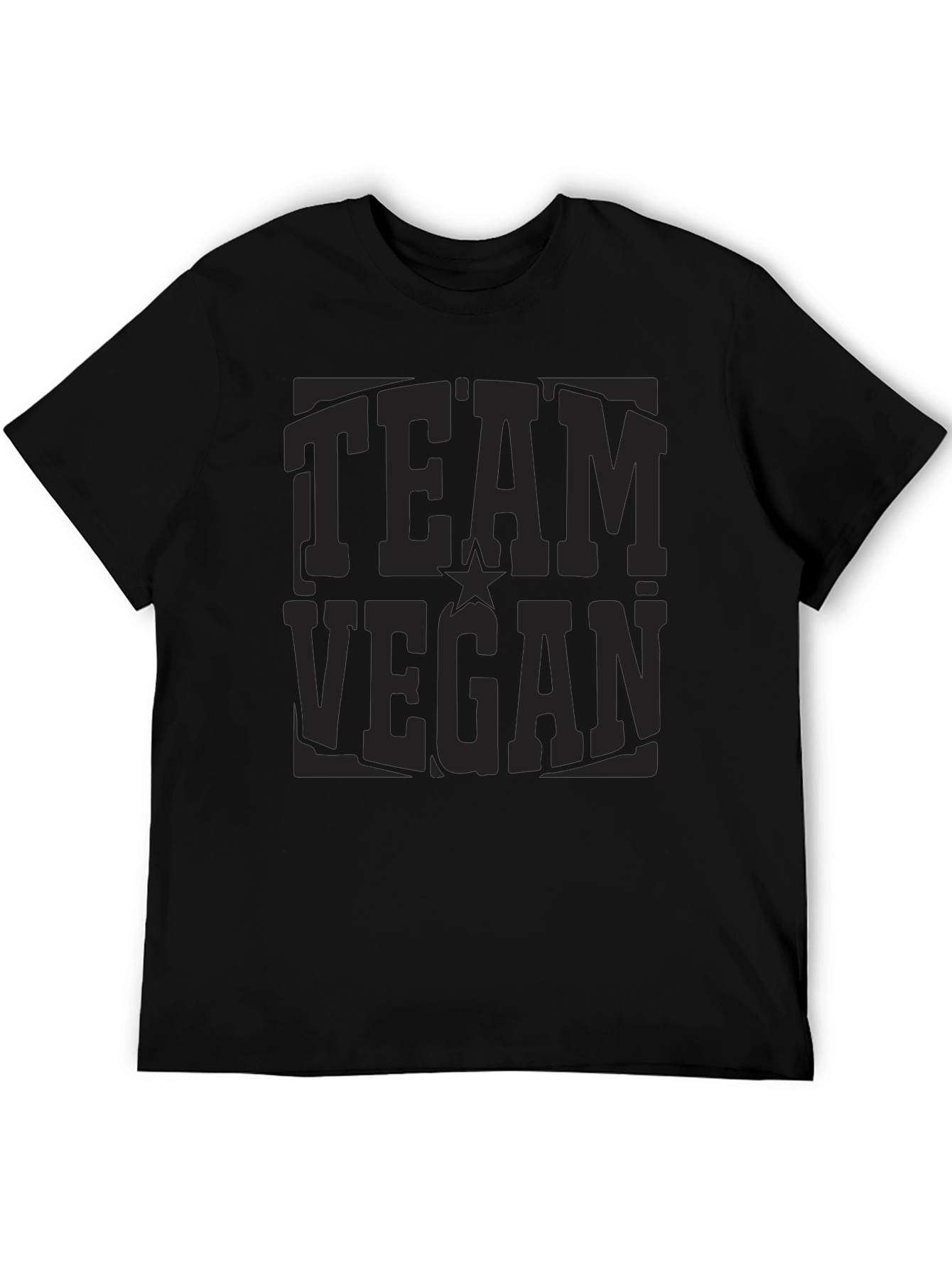 Black Team Vegan Black Crewneck T-Shirt view 5