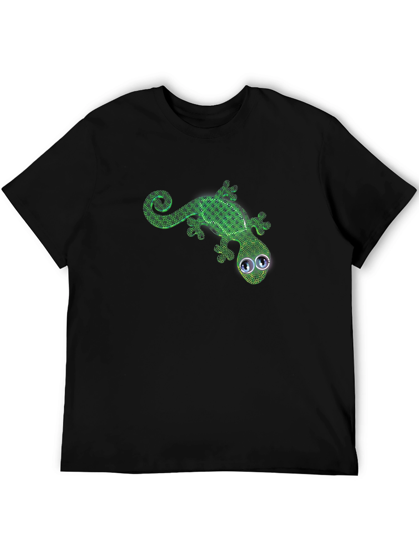 Black Green Gecko Graphic Tee view 5